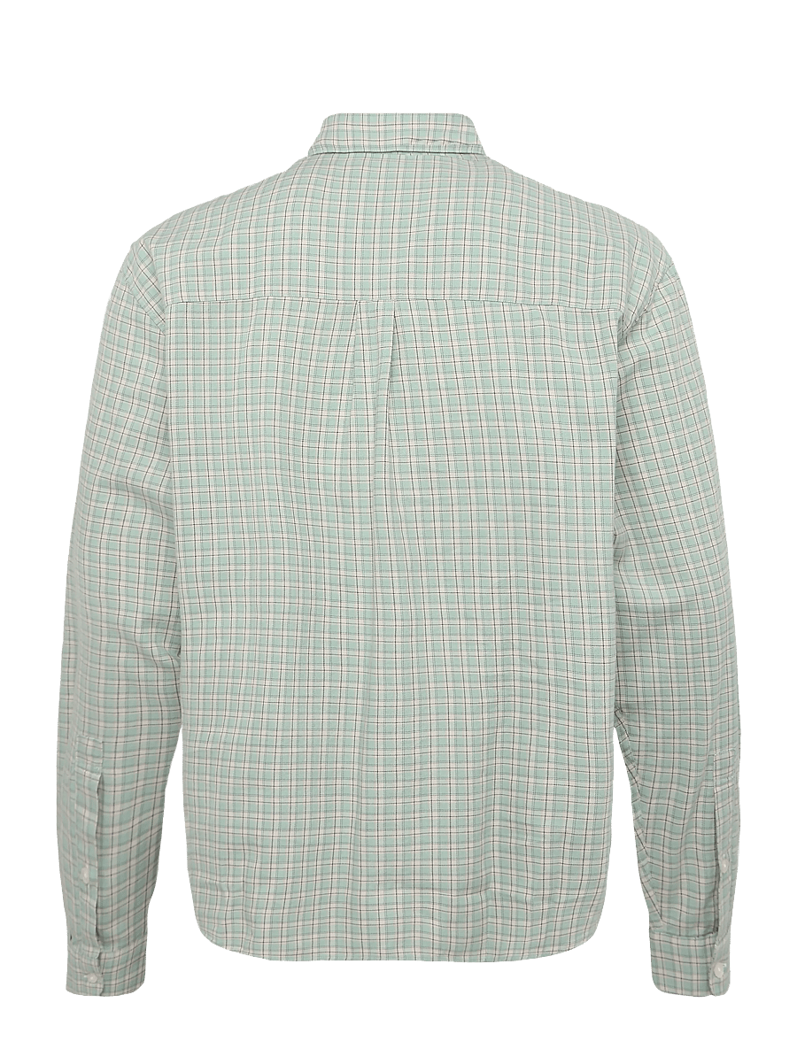 Garment Project - Relaxed LS Shirt - Dusty Green Chec - karierte hemden - dusty green - 1