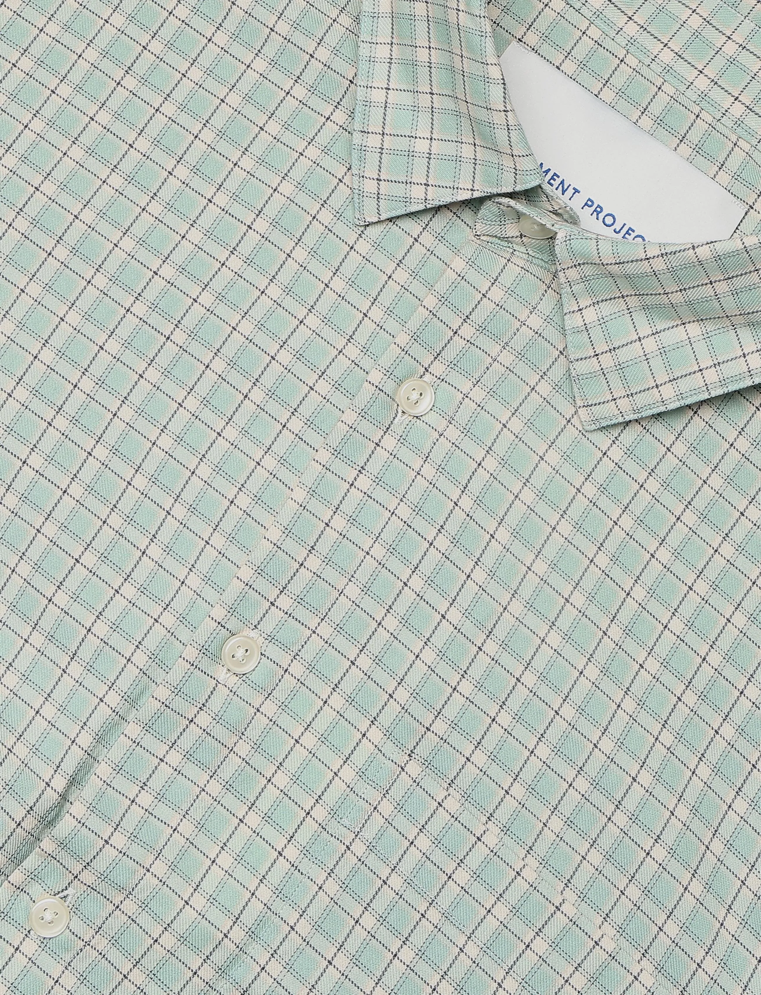 Garment Project - Relaxed LS Shirt - Dusty Green Chec - karierte hemden - dusty green - 2