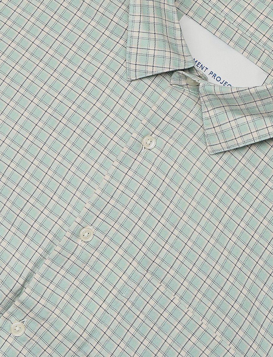 Garment Project - Relaxed LS Shirt - Dusty Green Chec - karierte hemden - dusty green - 2