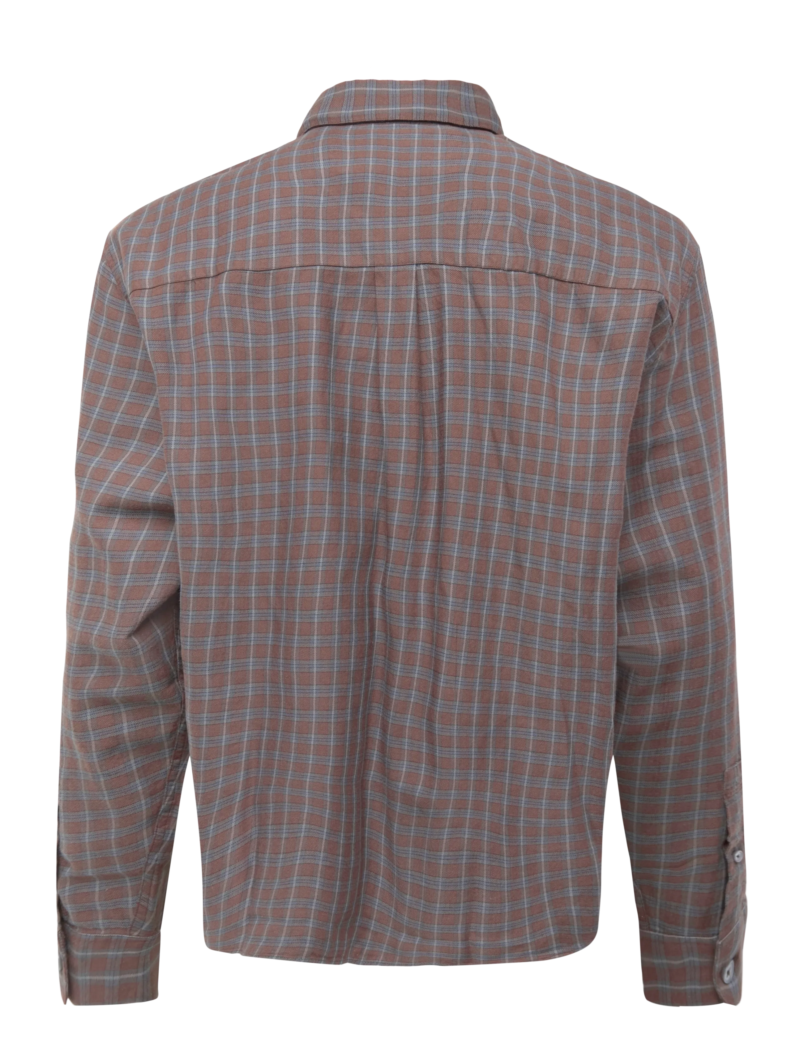 Garment Project - Relaxed LS Shirt - Brown Check - checkered shirts - brown - 1