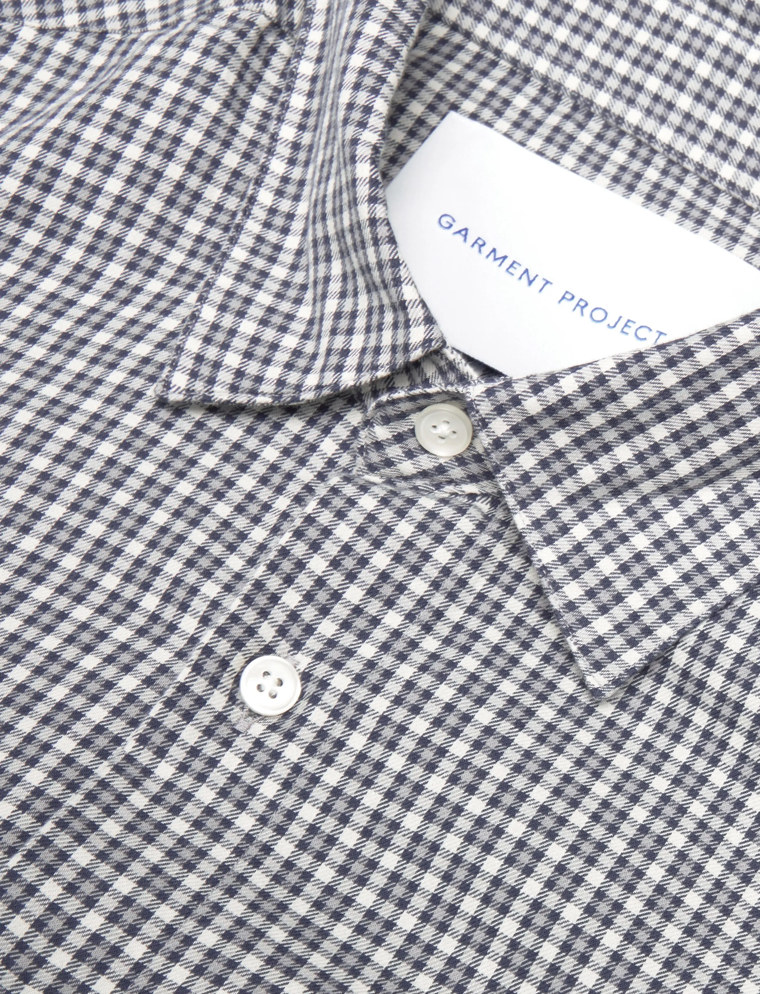 Garment Project - Relaxed LS Shirt - Navy Check - navy - 2