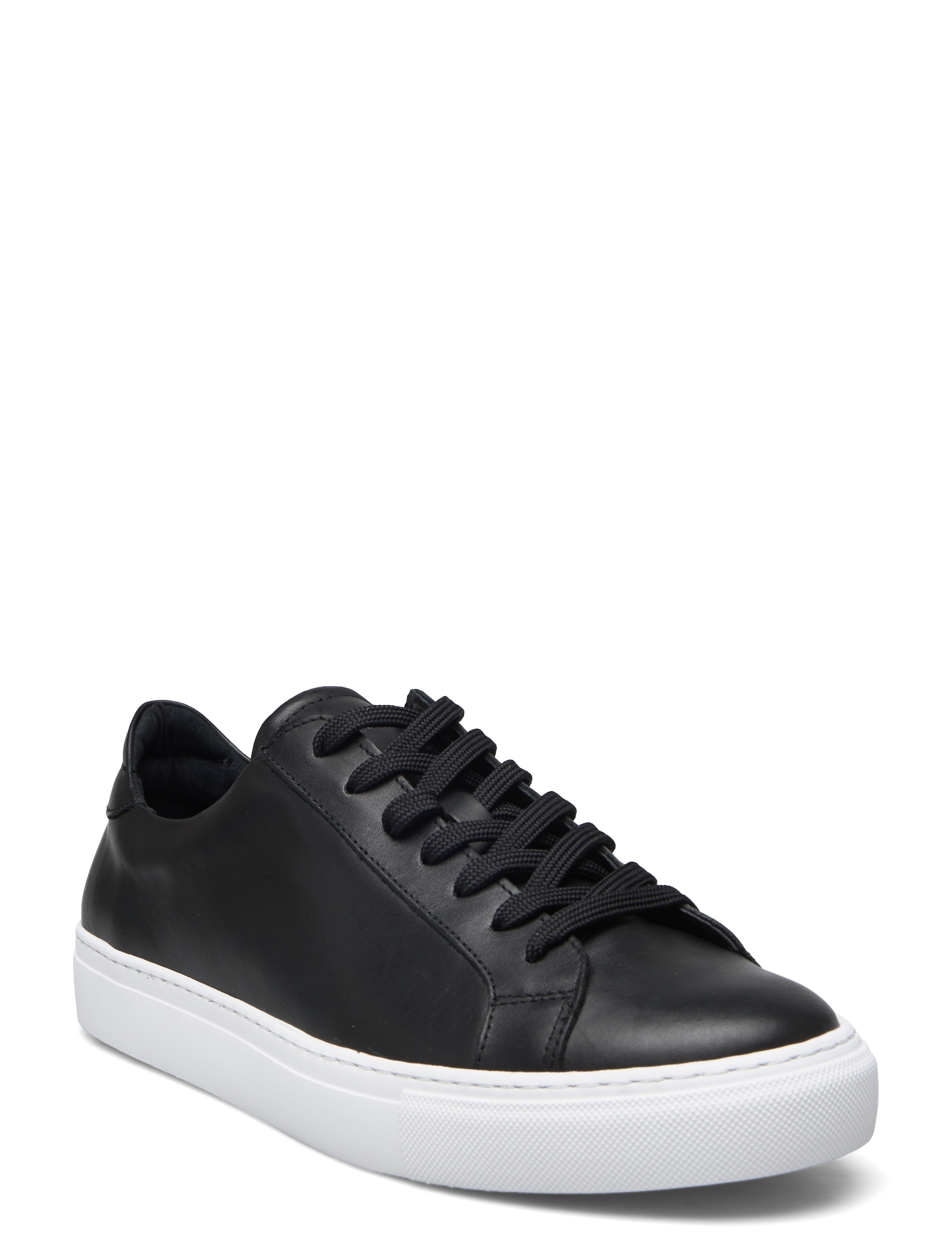 Garment Project Type Black Leather, Mænd, Snøresneakers, Sort, Str: 46
