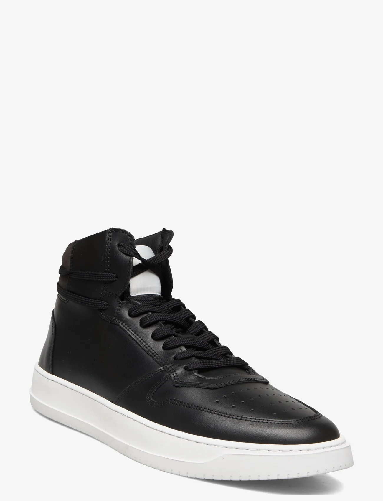 Garment Project - Legacy Mid - Black Leather - høje sneakers - black - 0