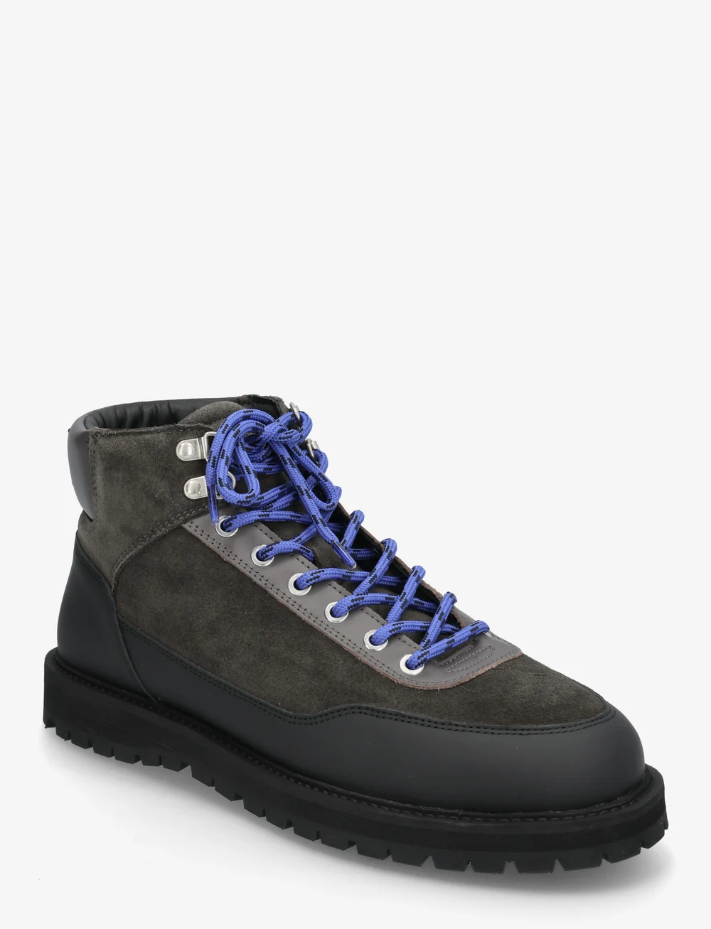 Garment Project - Olaf Lace-Up Boot - Charcoal Suede - schnürboots - charcoal - 0