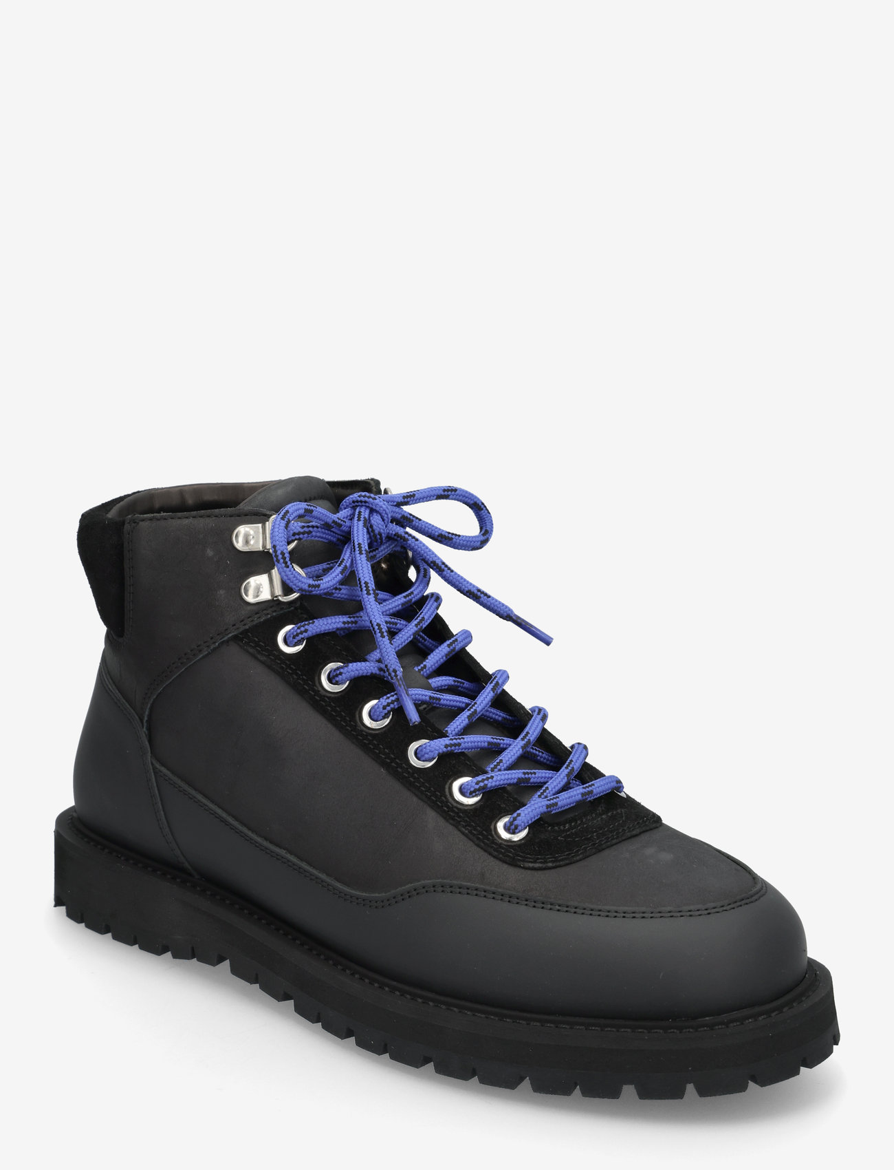 Garment Project - Olaf Lace-Up Boot - Black crazy hor - vinterstøvler - black - 0