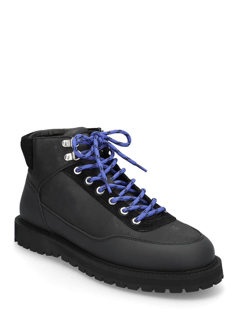 Garment Project - Olaf Lace-Up Boot - Black crazy hor - winterstiefel - black - 0