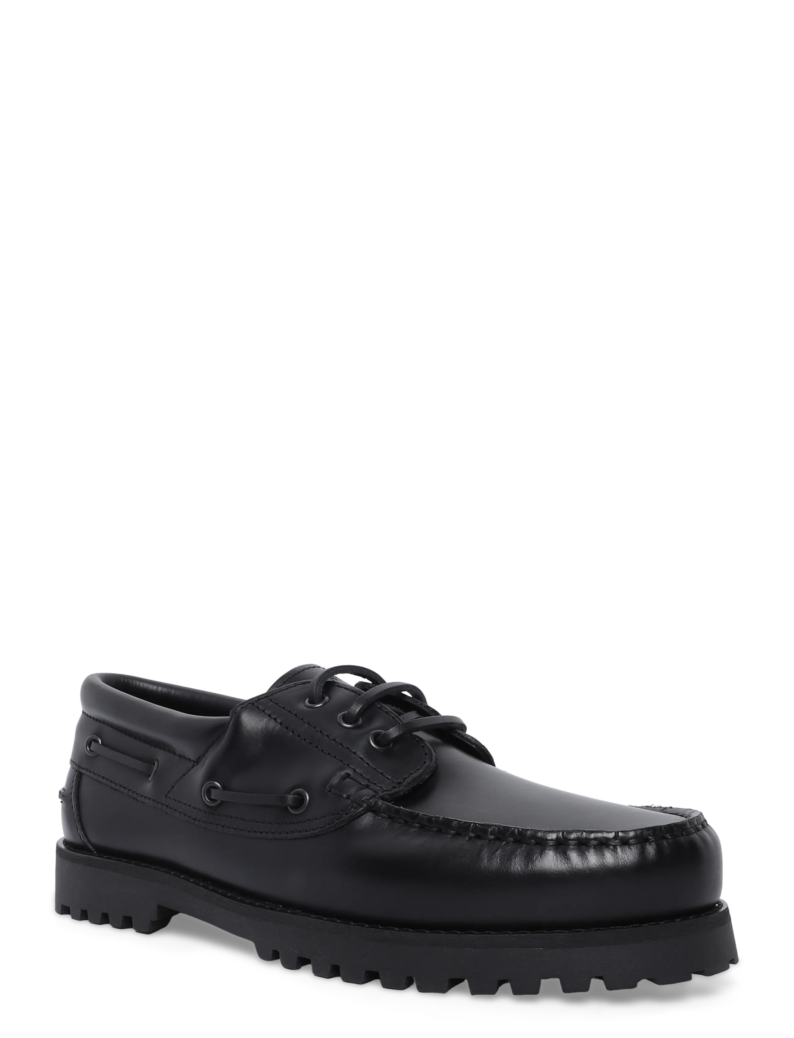 Garment Project Ollie Boat Shoe - Black Leather - Nordic Style - BLACK / black