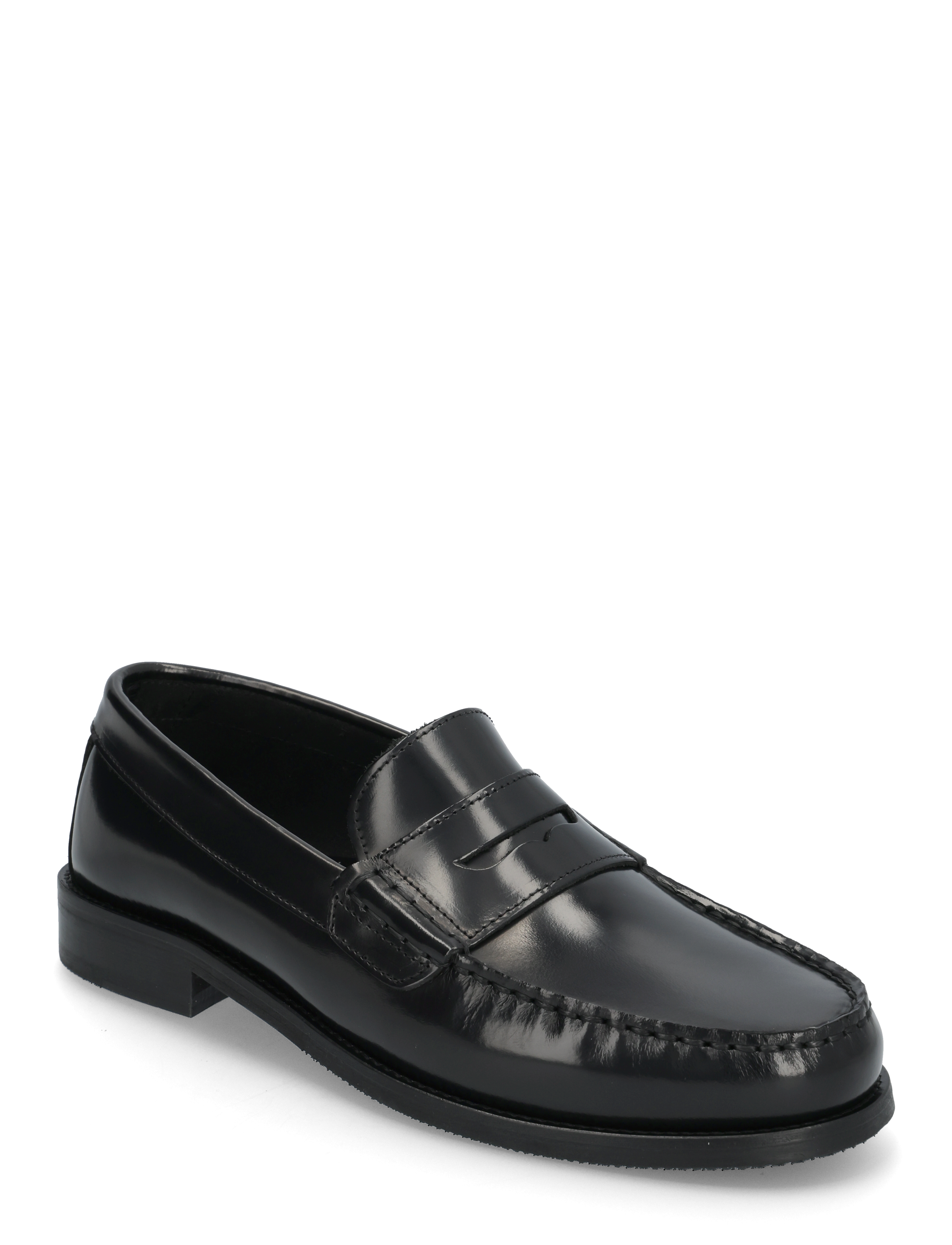 Garment Project Miles Penny Loafer Black Polido, Mænd, Penny Loafer, Sort, Str: 43
