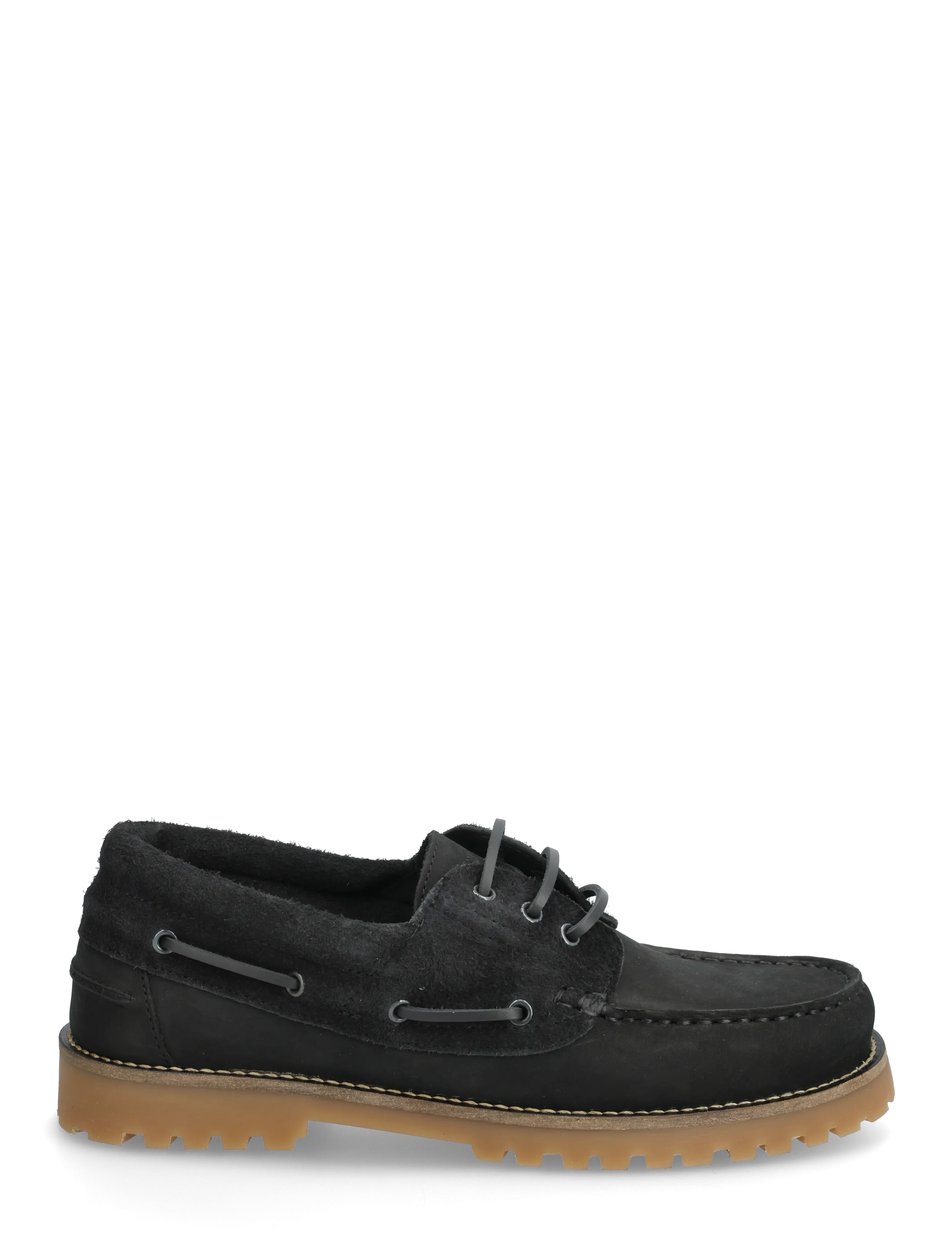 Garment Project - Ollie Boat Shoe - Black Nubuck/Hair - black - 1