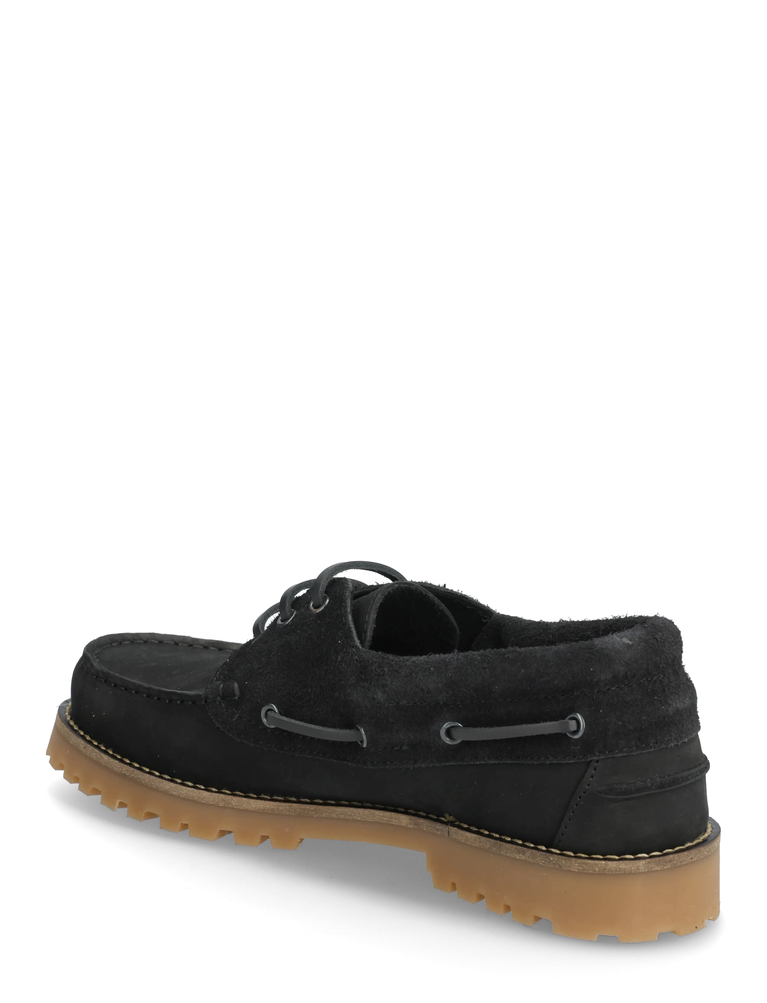 Garment Project - Ollie Boat Shoe - Black Nubuck/Hair - black - 2