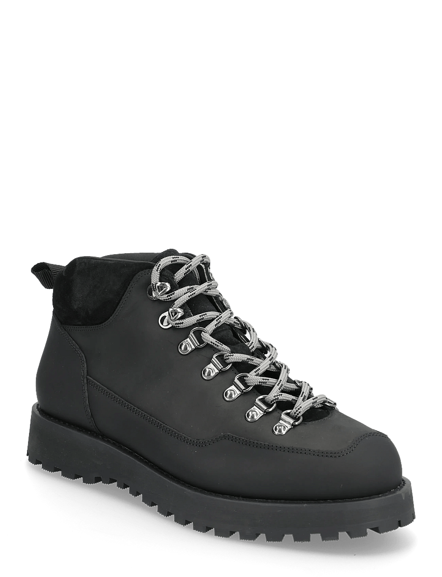 Garment Project - Dune Mid - Black Crazy Horse Leathe - laced boots - black - 0