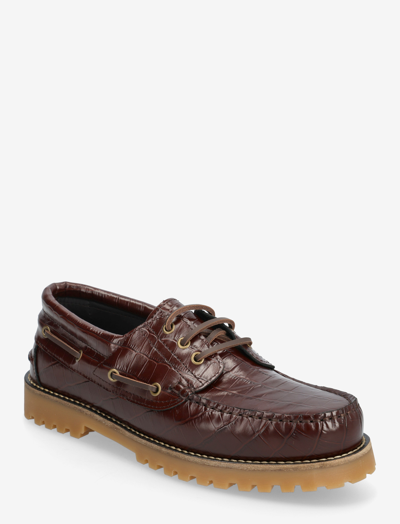 Garment Project - Ollie Boat Shoe - Brown Croco Leath - shoppa efter tillfälle - brown - 0
