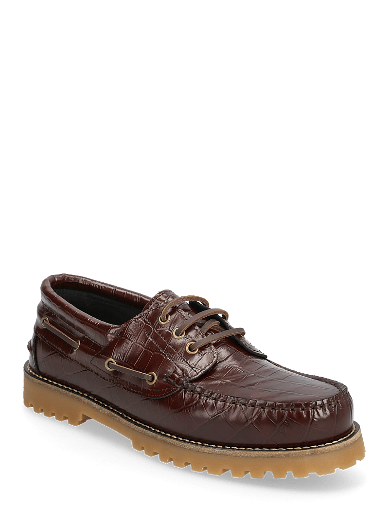 Garment Project - Ollie Boat Shoe - Brown Croco Leath - nach anlass kaufen - brown - 0