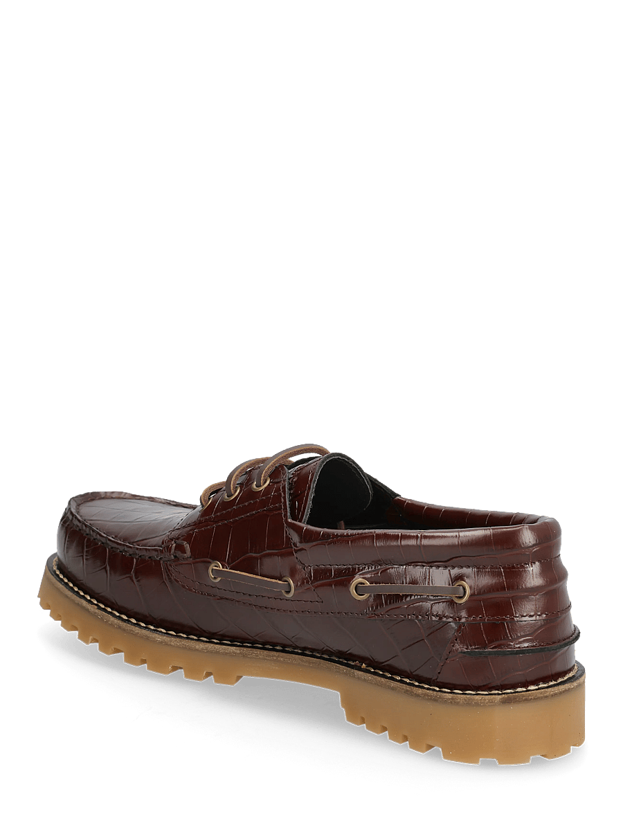 Garment Project - Ollie Boat Shoe - Brown Croco Leath - osta olukorra järgi - brown - 2