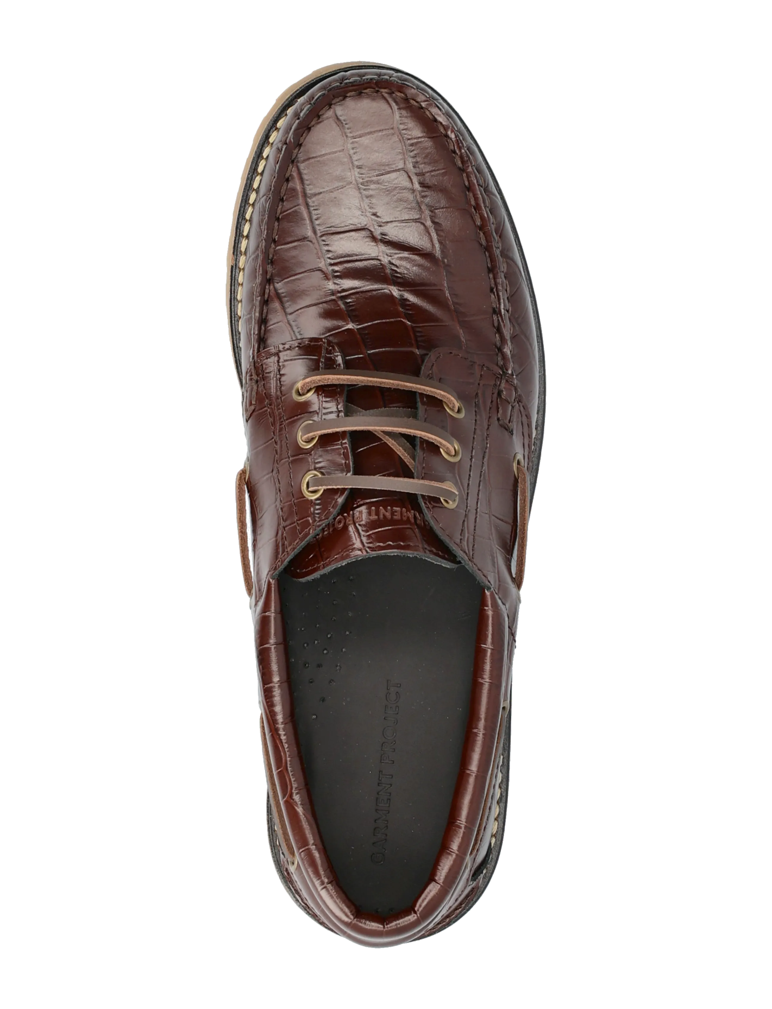 Ollie Boat Shoe Brown Croco Leath 4