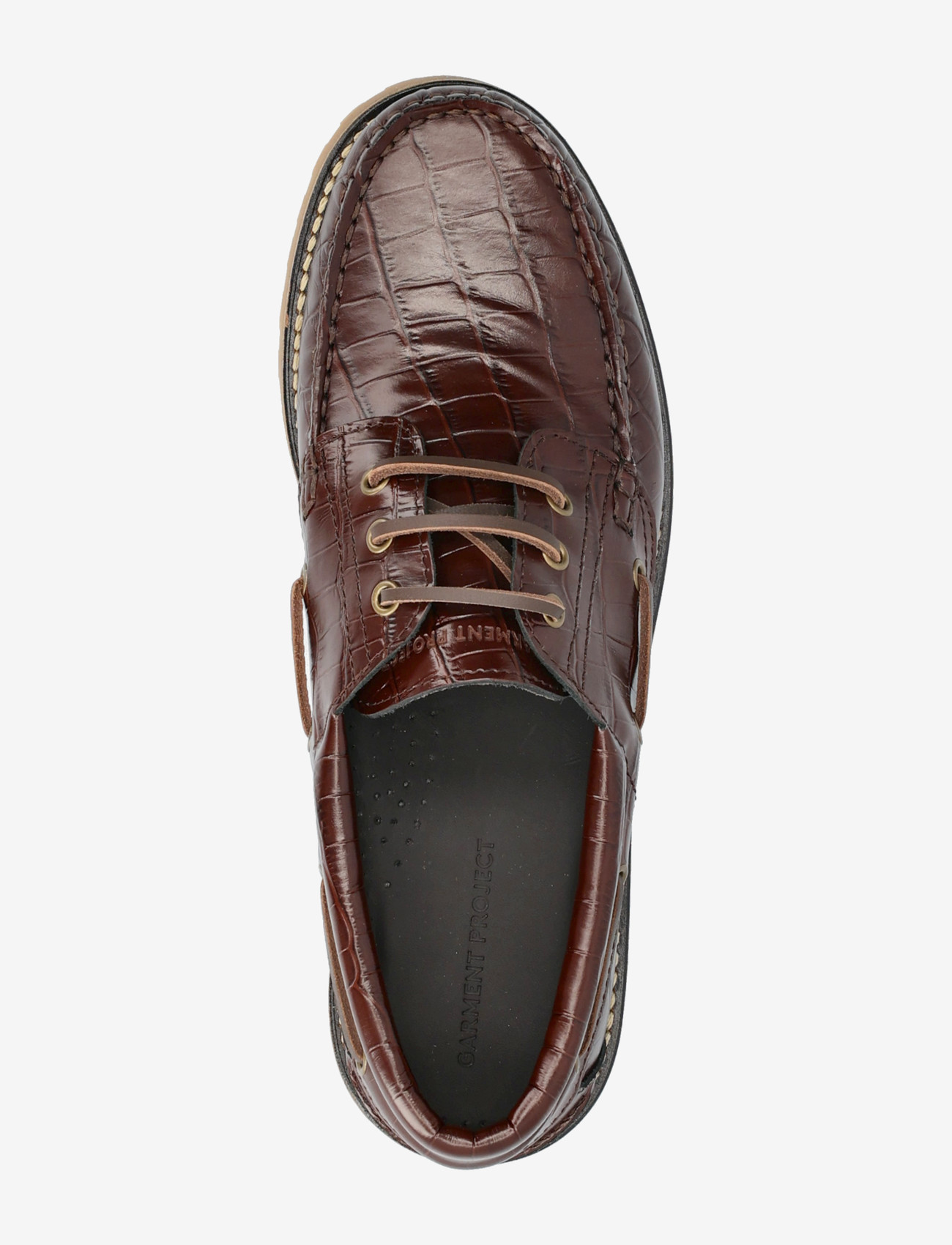 Garment Project - Ollie Boat Shoe - Brown Croco Leath - shoppa efter tillfälle - brown - 3