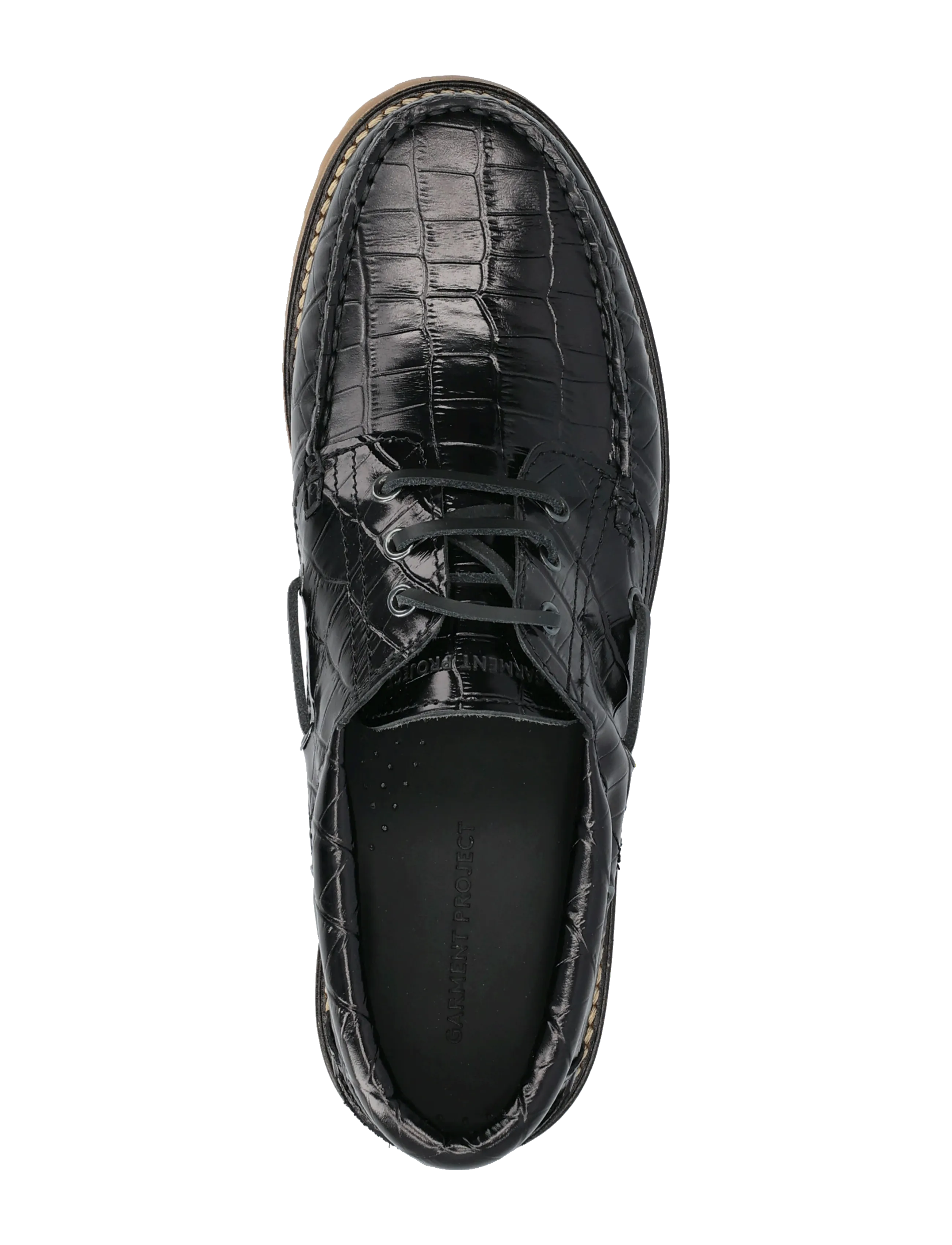 Ollie Boat Shoe Black Croco Leath 4