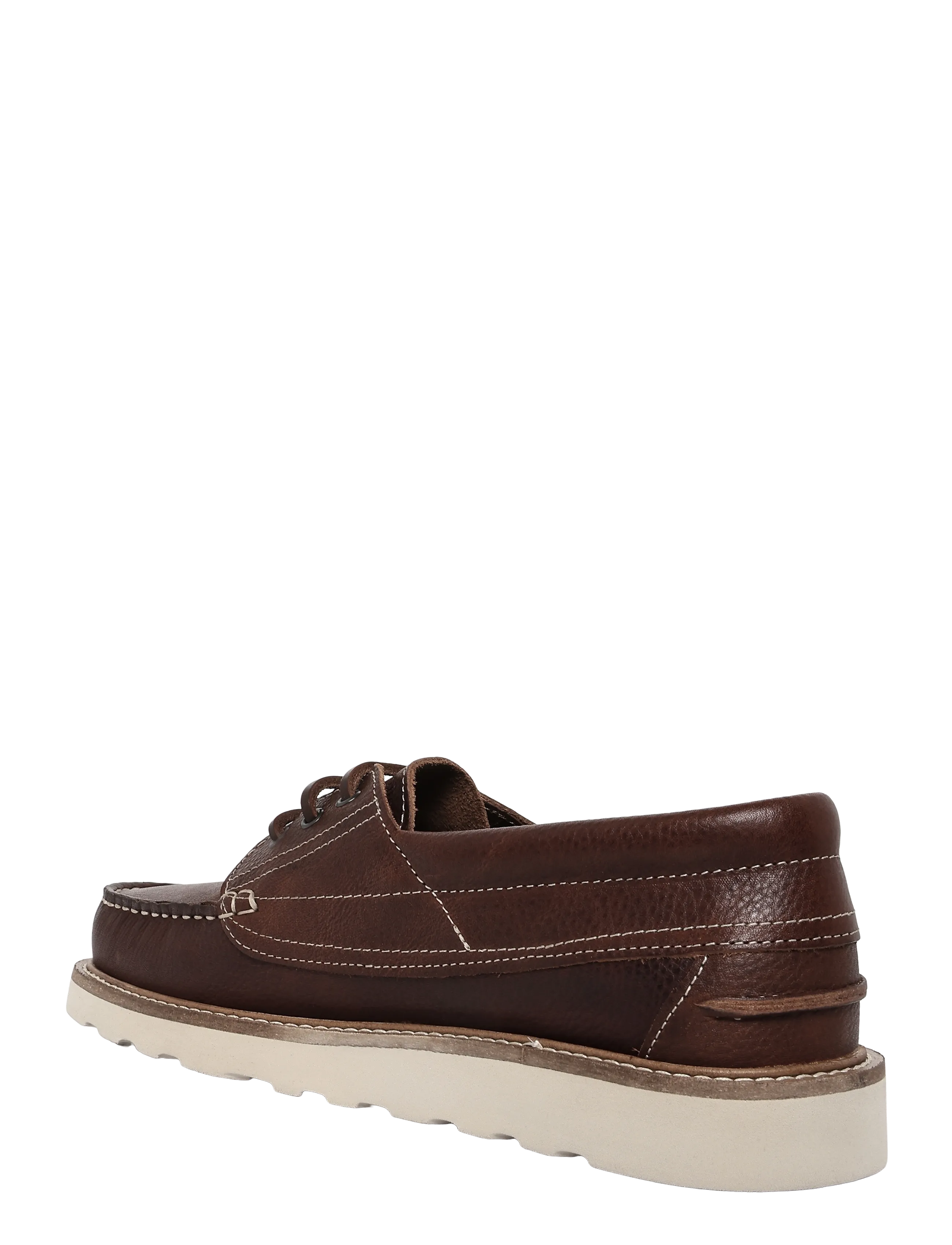 Garment Project - Egon - Brown Tumbled Leather - moc toes - brown - 1