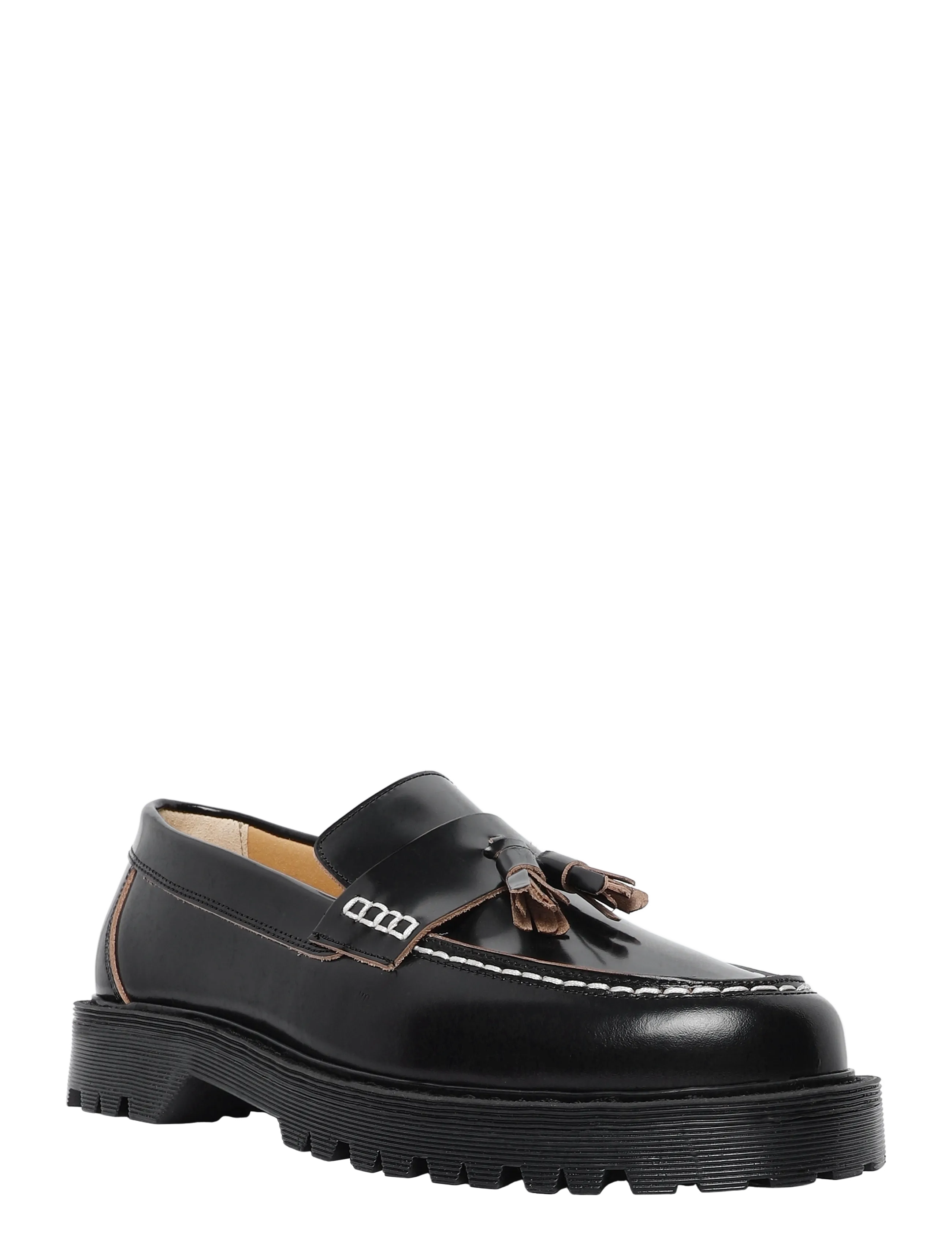 Garment Project Pete Loafer - Black Polido Raw Edge - Shop by occasion - BLACK / black