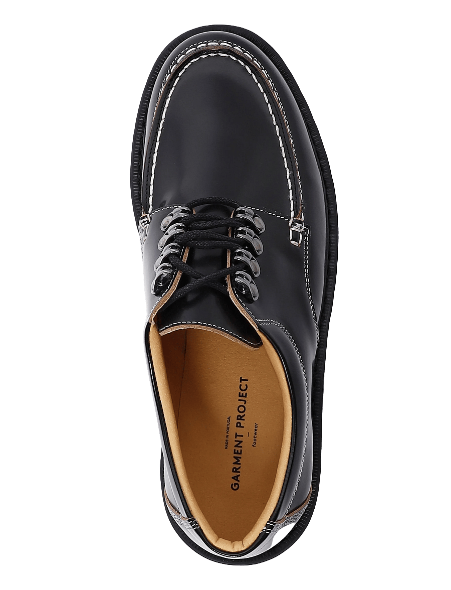 Garment Project - Pete Moc Toe Lux - Black Polido Raw - moc-toe kingad - black - 3