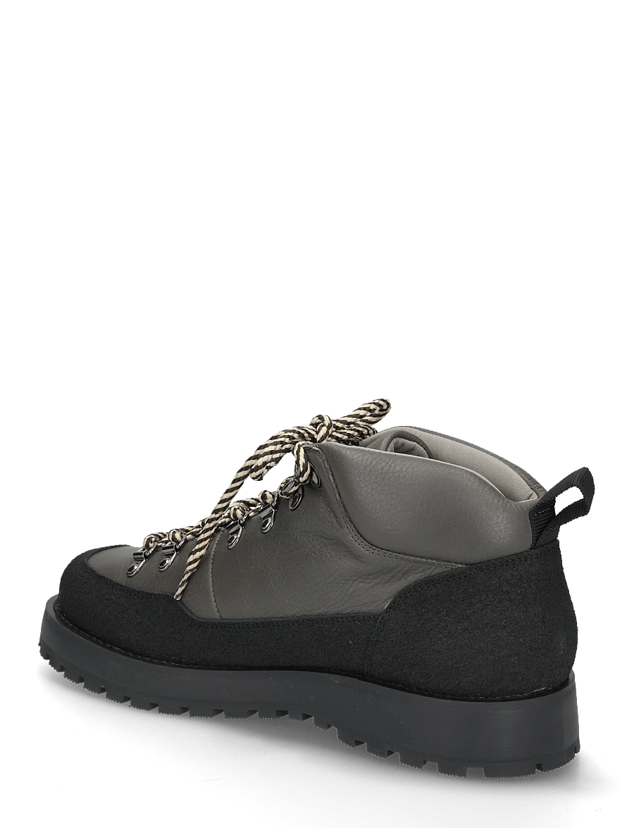 Garment Project - Dune Mid - Dark Grey Tumbled Leathe - laced boots - dark grey - 1