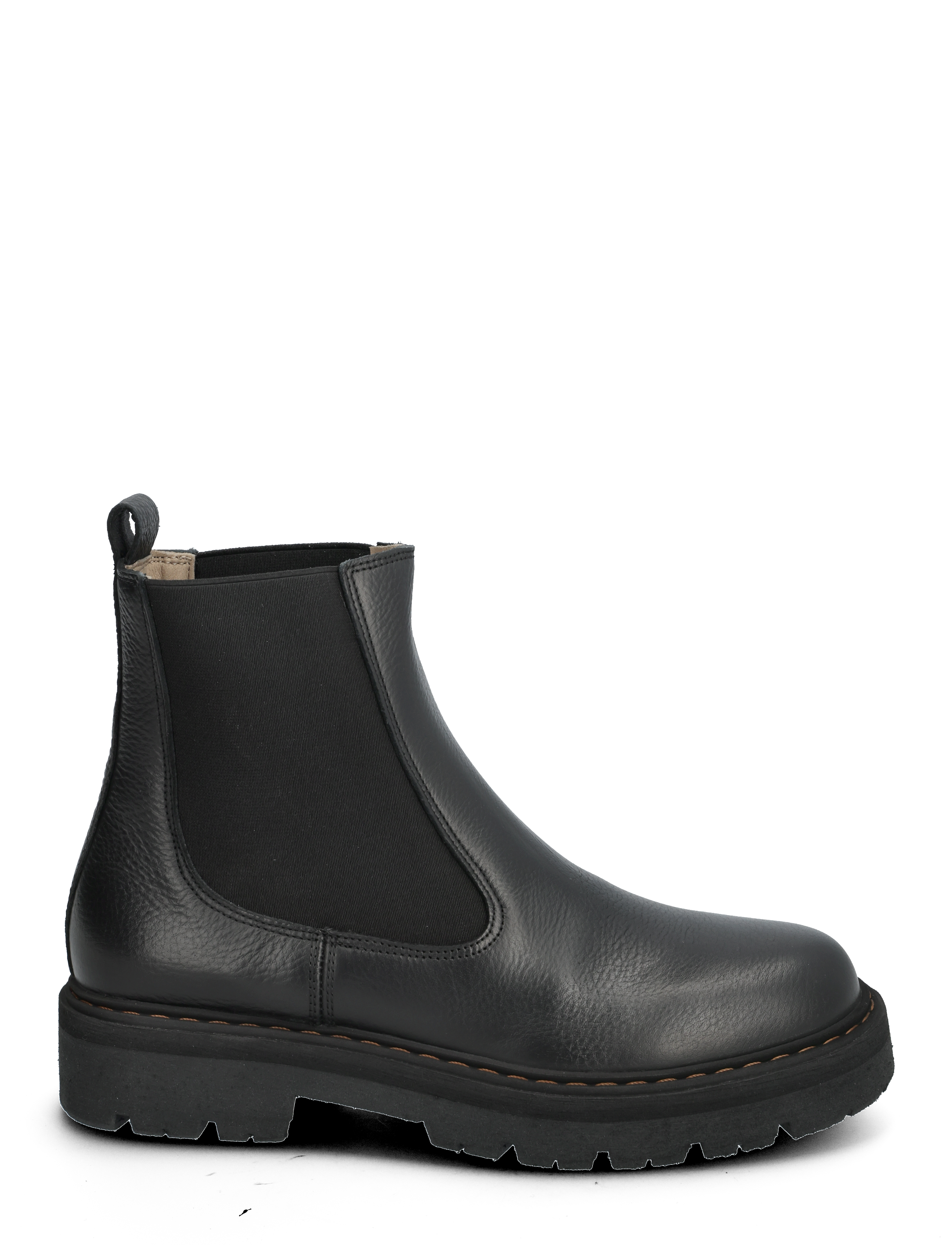 Garment Project - Spike Chelsea - Black Grained Leather / Brown Stitching - black - 1