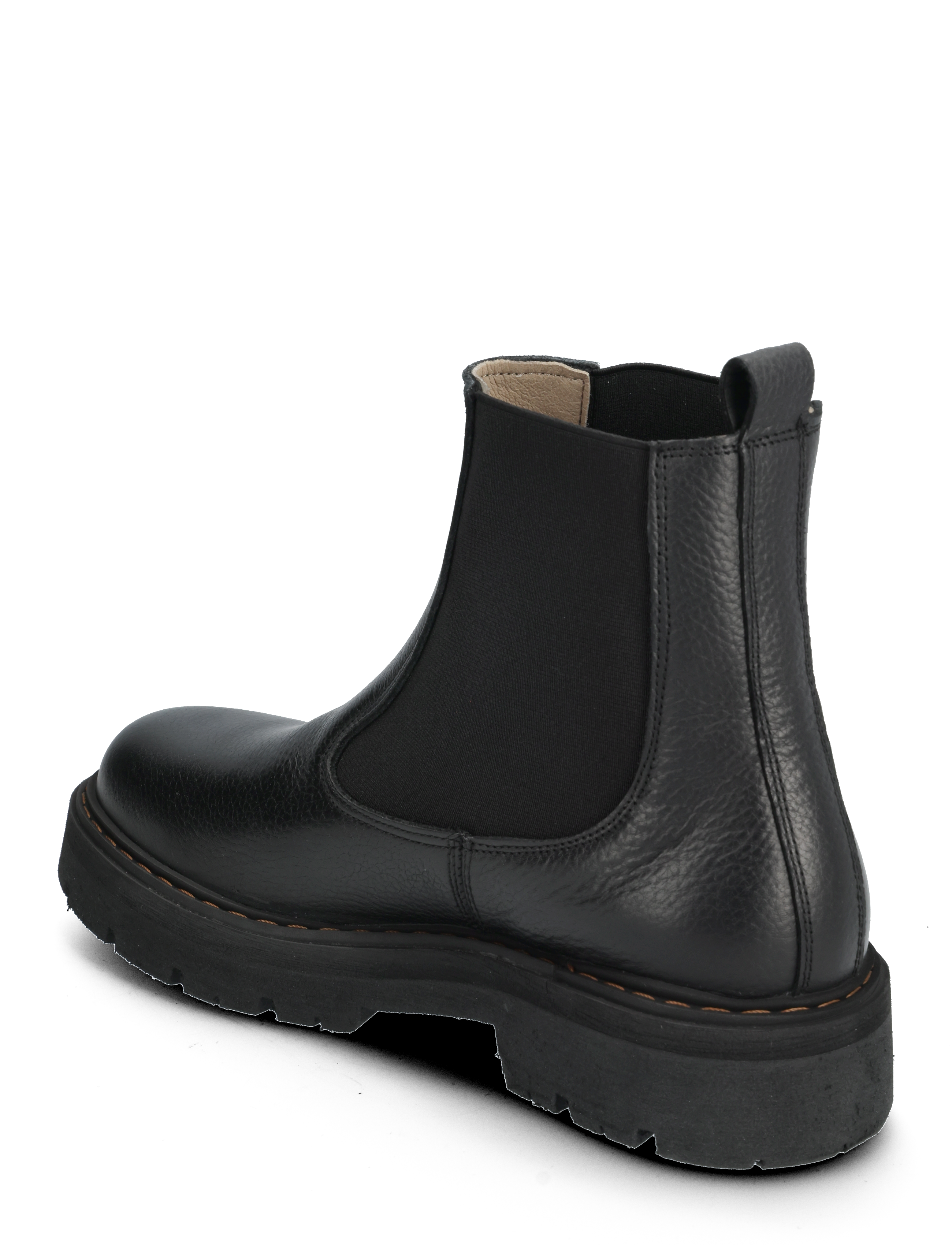 Garment Project - Spike Chelsea - Black Grained Leather / Brown Stitching - black - 2