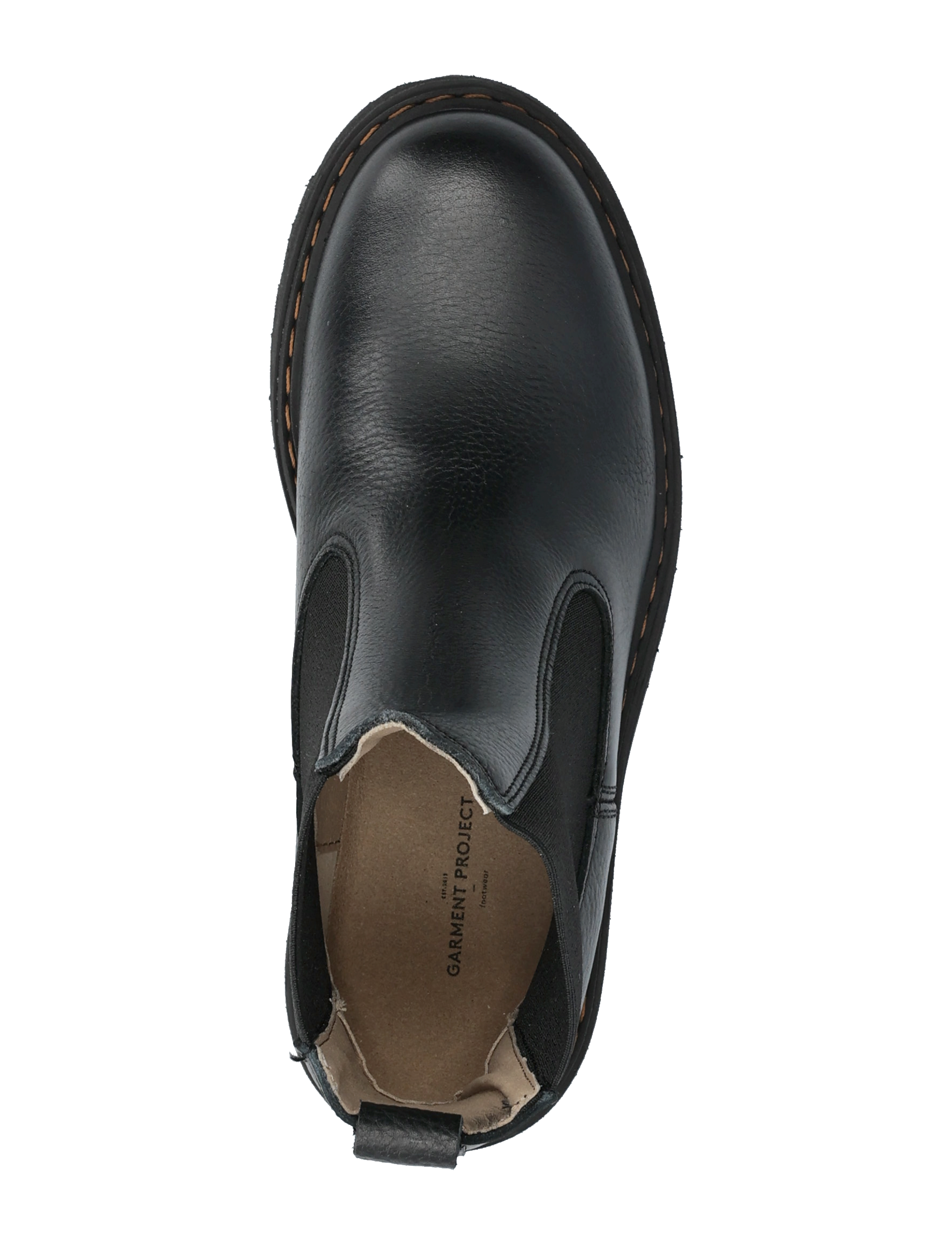 Garment Project - Spike Chelsea - Black Grained Leather / Brown Stitching - black - 3