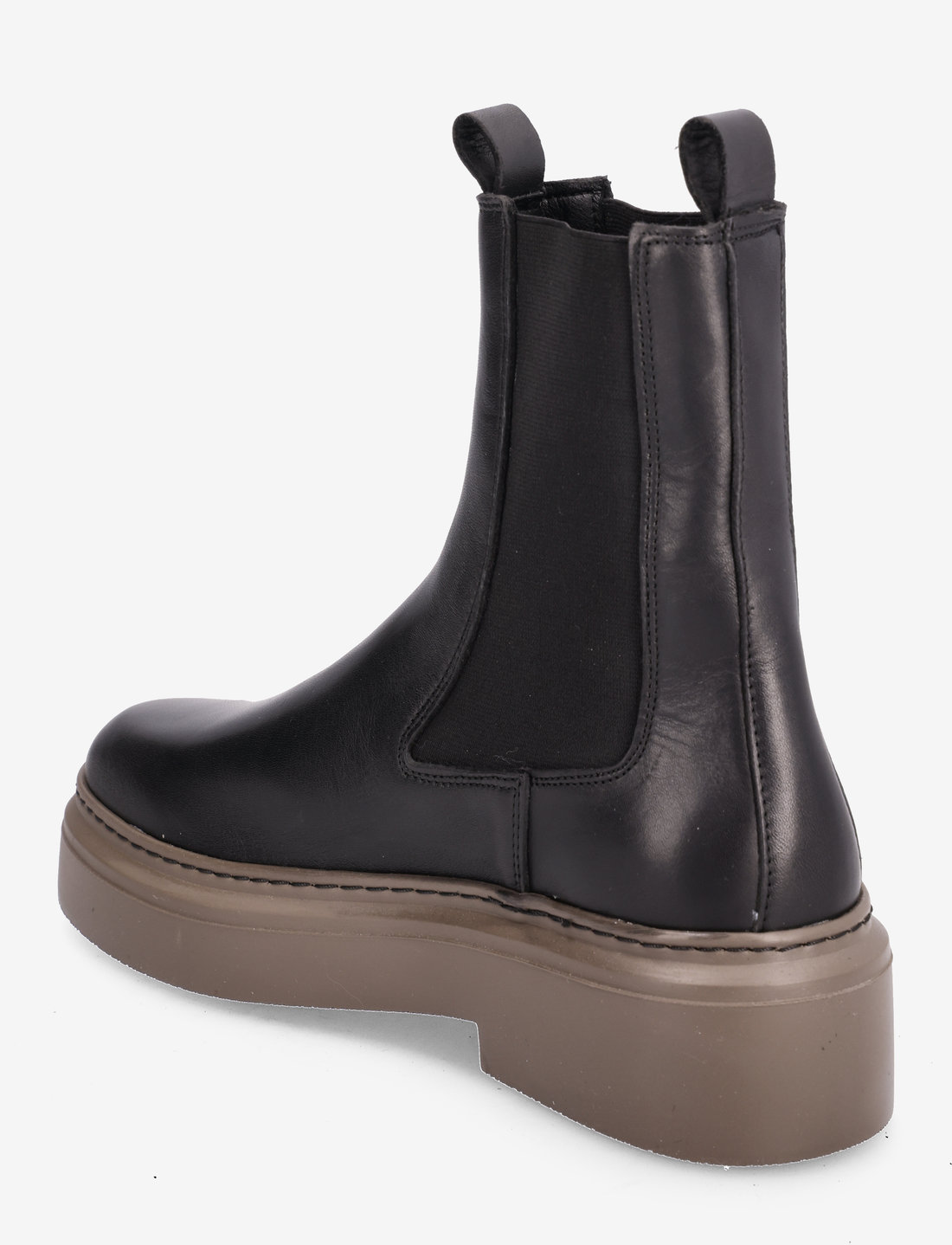 Black boots brown sole best sale