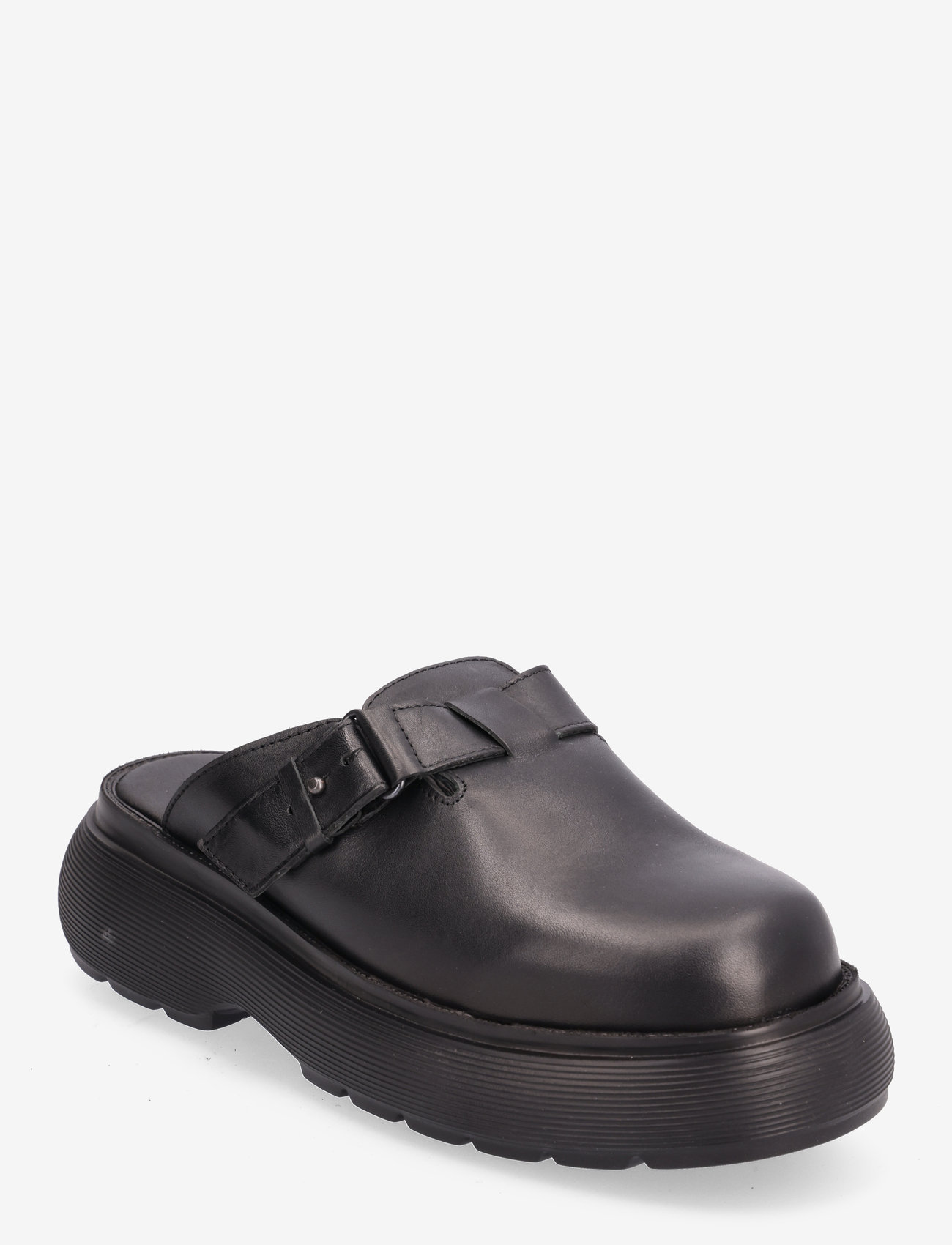 Garment Project - Cloud Clog - Black Leather - buty z odkrytą piętą na płaskim obcasie - black - 0