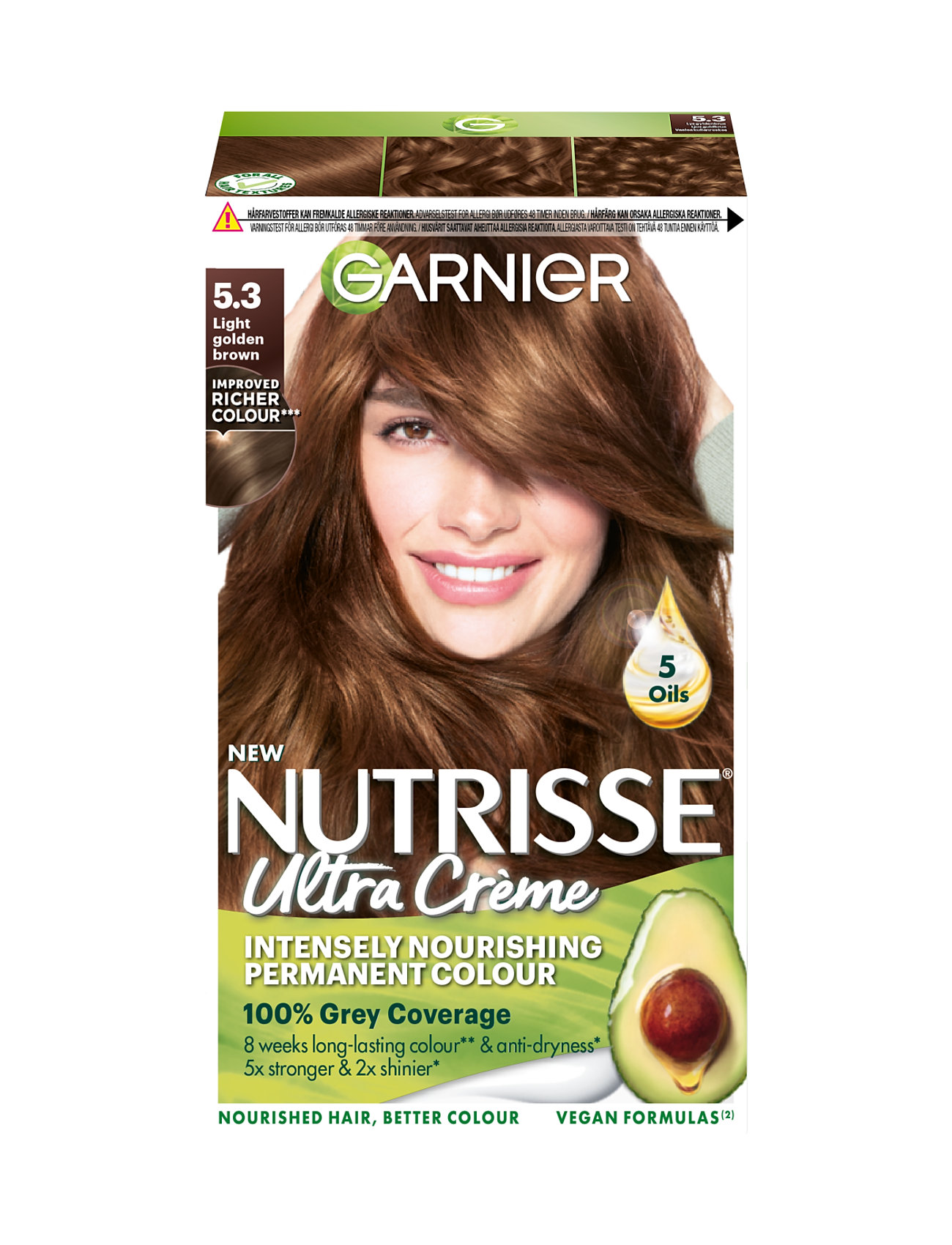 Garnier Garnier Nutrisse Ultra Crème 5.3Light Golden Brown - Nude - 1 stk