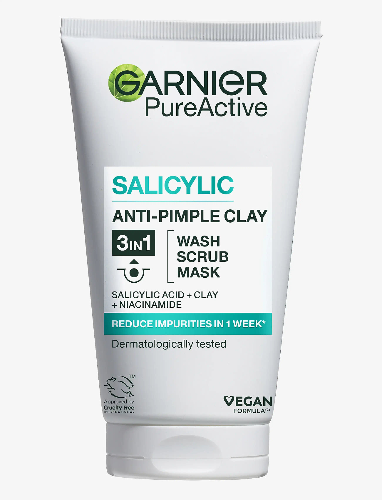 Garnier - Garnier PureActive Salicylic 3in1 Anti-Pimple Clay Cleanser for impure skin 150 ml - puhdistusgeelit - no colour - 0