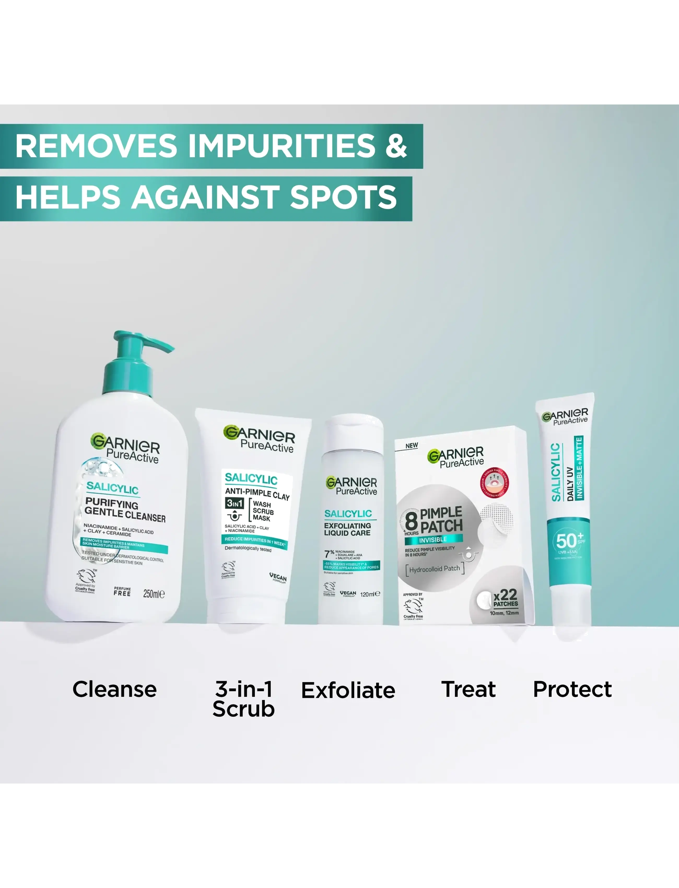 Garnier - Garnier PureActive Salicylic 3in1 Anti-Pimple Clay Cleanser for impure skin 150 ml - no colour - 4