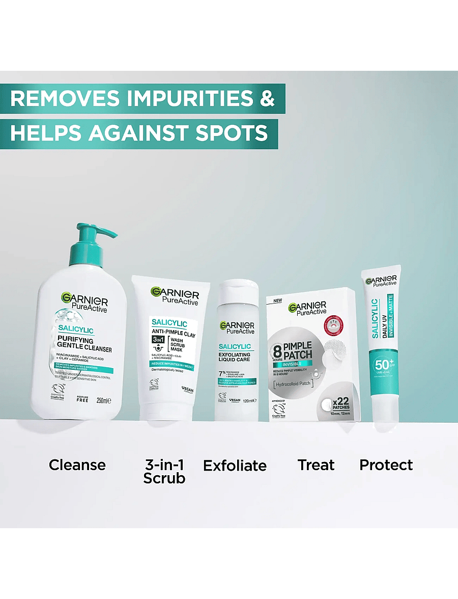 Garnier - Garnier PureActive Salicylic 3in1 Anti-Pimple Clay Cleanser for impure skin 150 ml - näopesu - no colour - 4