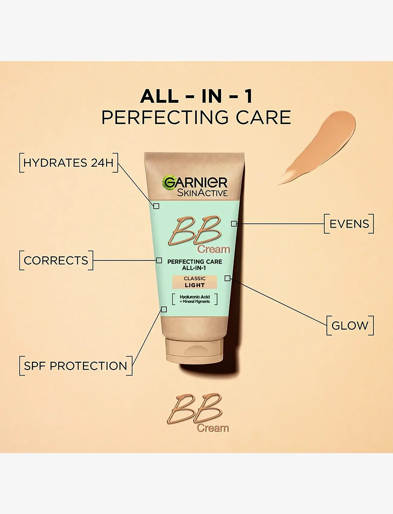 Garnier - Garnier SkinActive BB Cream Classic for normal skin Light 50 ml - förðunarvörur - light - 4