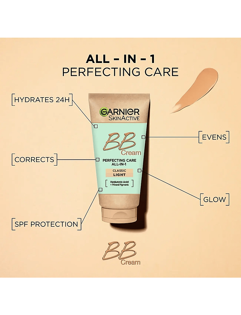 Garnier - Garnier SkinActive BB Cream Classic for normal skin Light 50 ml - förðunarvörur - light - 4