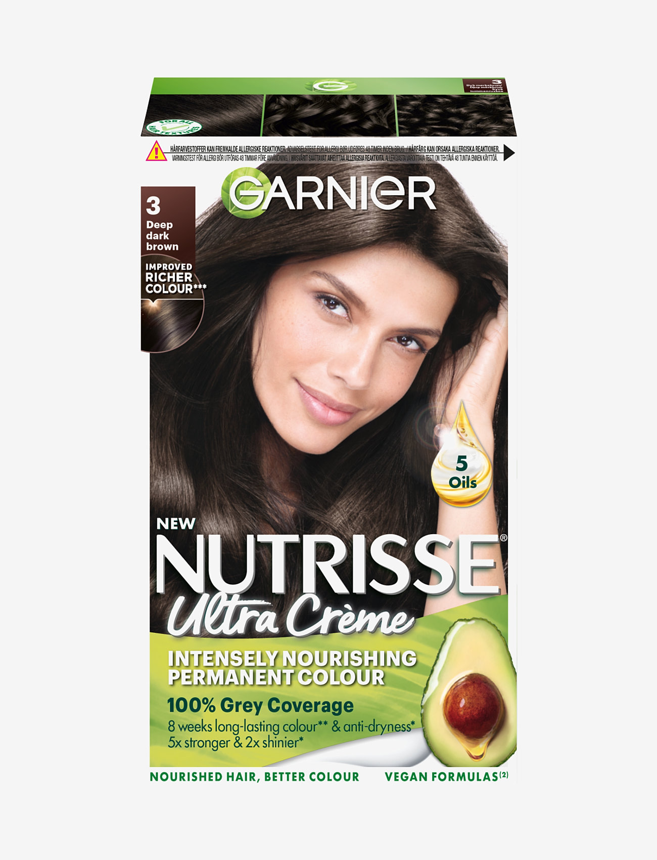 Garnier Garnier Nutrisse Ultra Crème 3.0 Deep Dark Brown - Skönhet - 3.0 DEEP DARK BROWN / clear