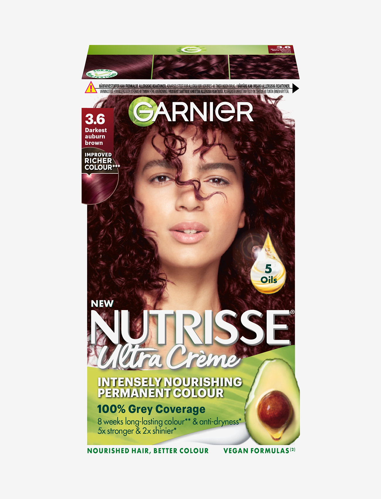 Garnier Garnier Nutrisse Ultra Crème 3.6 Darkest Auburn Brown - Garnier - 3.6 DARKEST AUBURN BROWN / clear