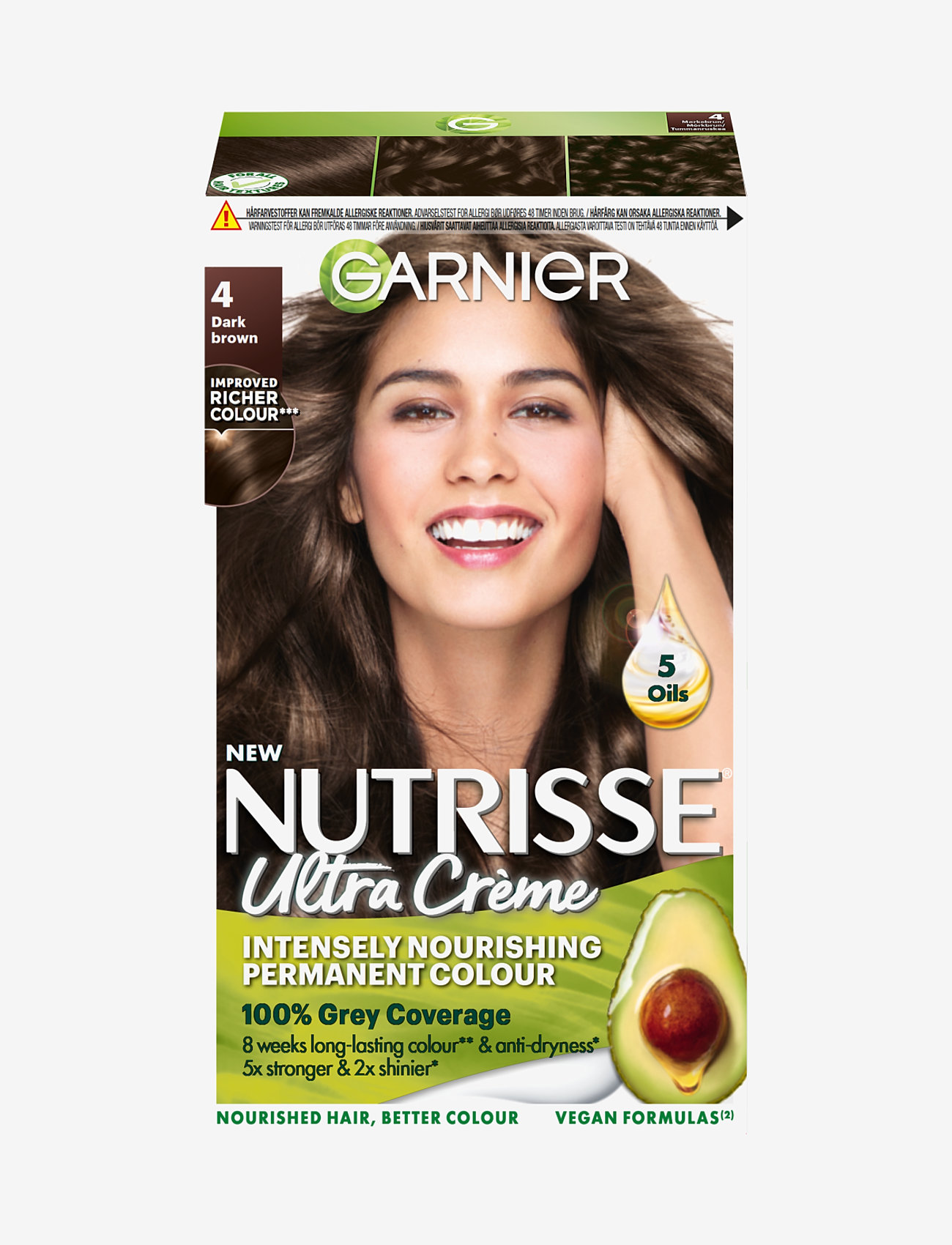 Garnier Garnier Nutrisse Ultra Crème 4.0 Dark Brown - Skönhet - 4.0 DARK BROWN / clear