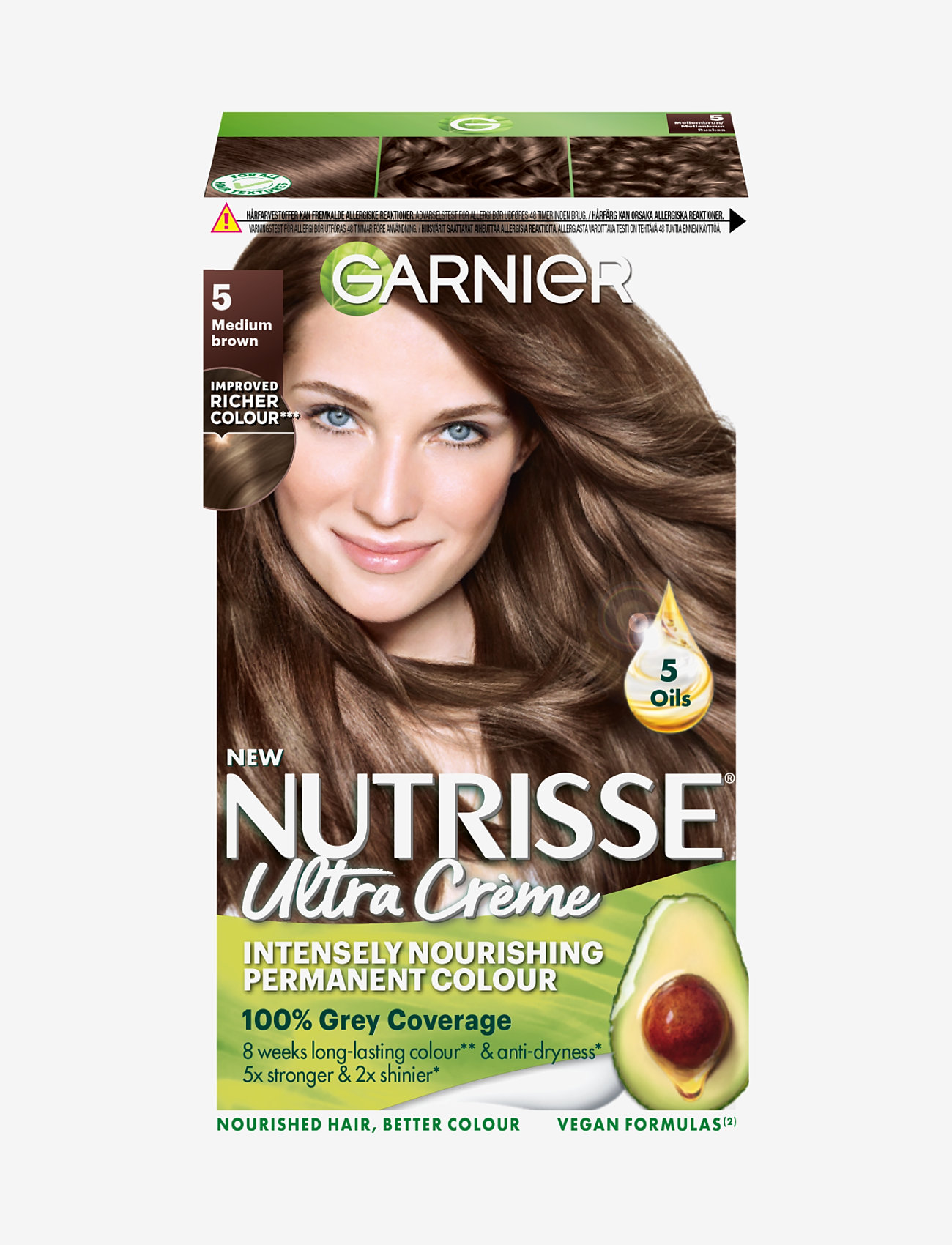 Garnier Garnier Nutrisse Ultra Crème 5.0 Medium Brown - Skönhet - 5.0 MEDIUM BROWN / clear