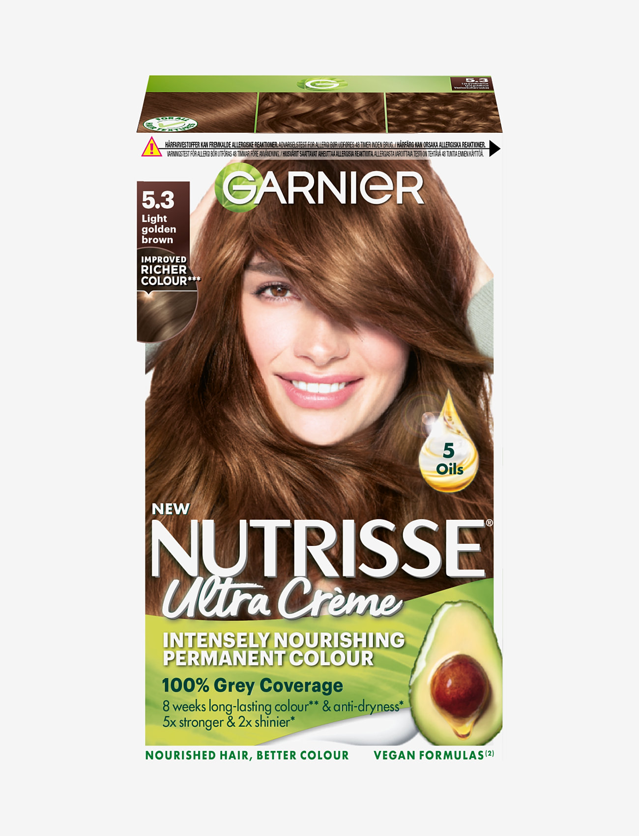 Garnier Garnier Nutrisse Ultra Crème 5.3Light Golden Brown - Skönhet - 5.3 LIGHT GOLDEN BROWN / clear