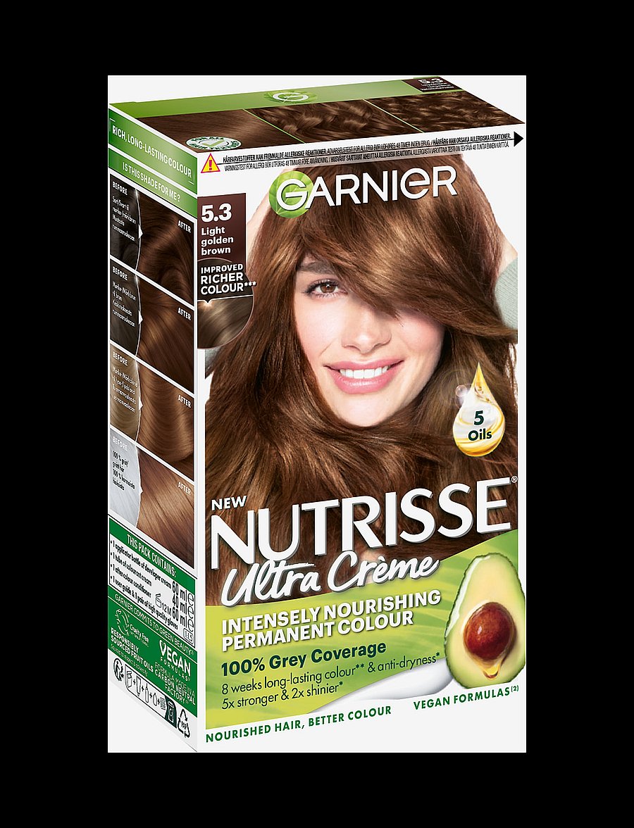 Garnier - Garnier Nutrisse Ultra Crème 5.3Light Golden Brown - varanlegir hárlitir - 5.3 light golden brown - 1