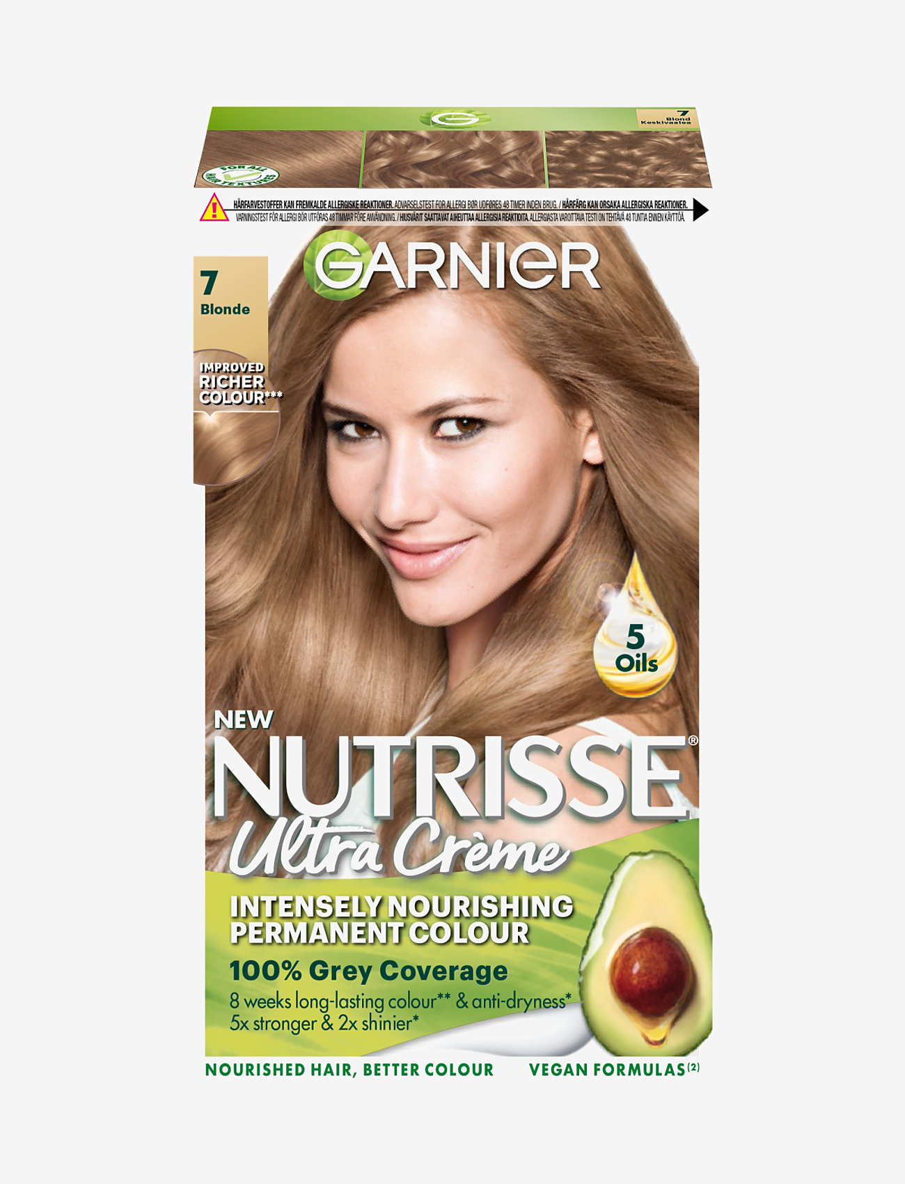 Garnier - Garnier Nutrisse Ultra Crème 7.0 BlondE - permanent hårfarve - 7.0 blond - 0