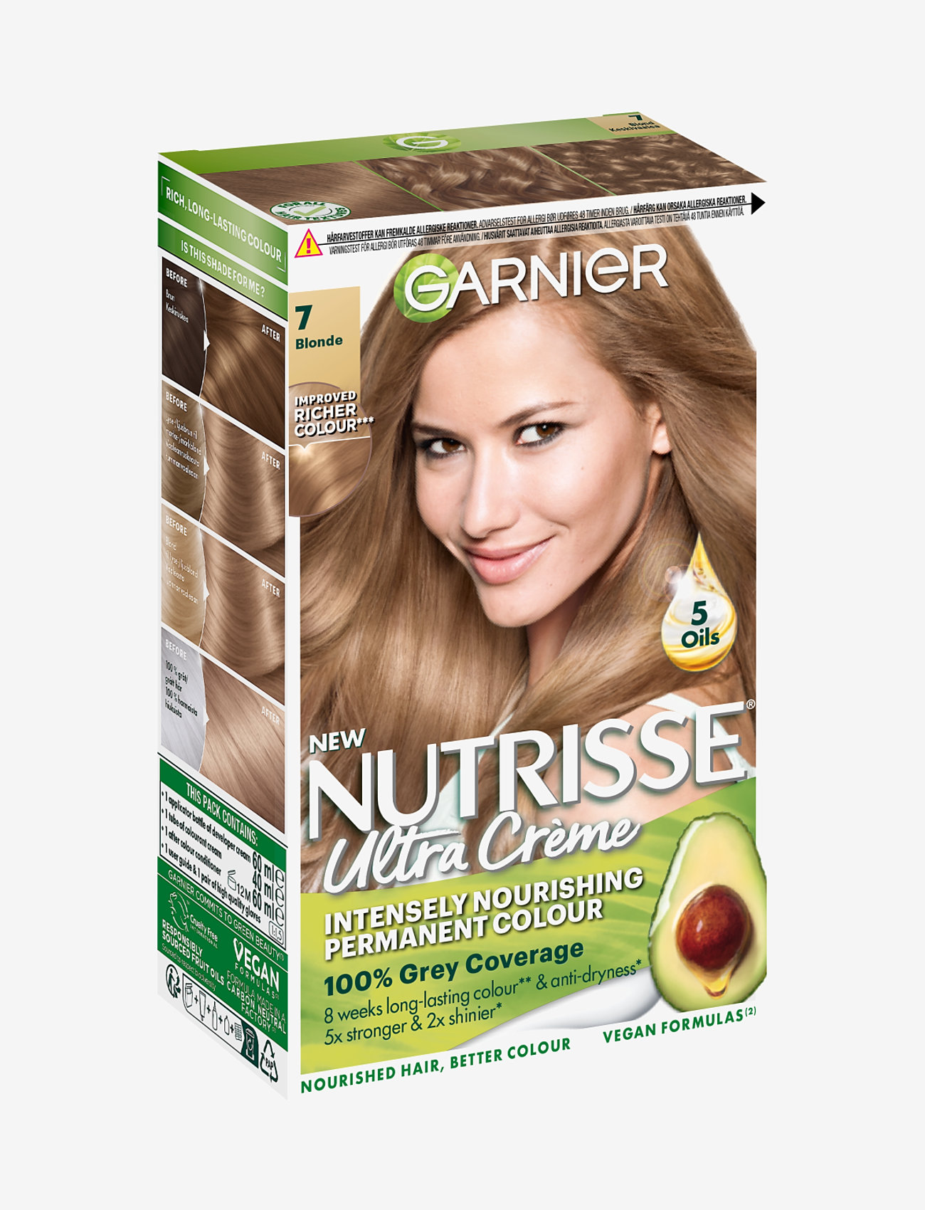 Garnier - Garnier Nutrisse Ultra Crème 7.0 BlondE - permanent hårfarve - 7.0 blond - 1