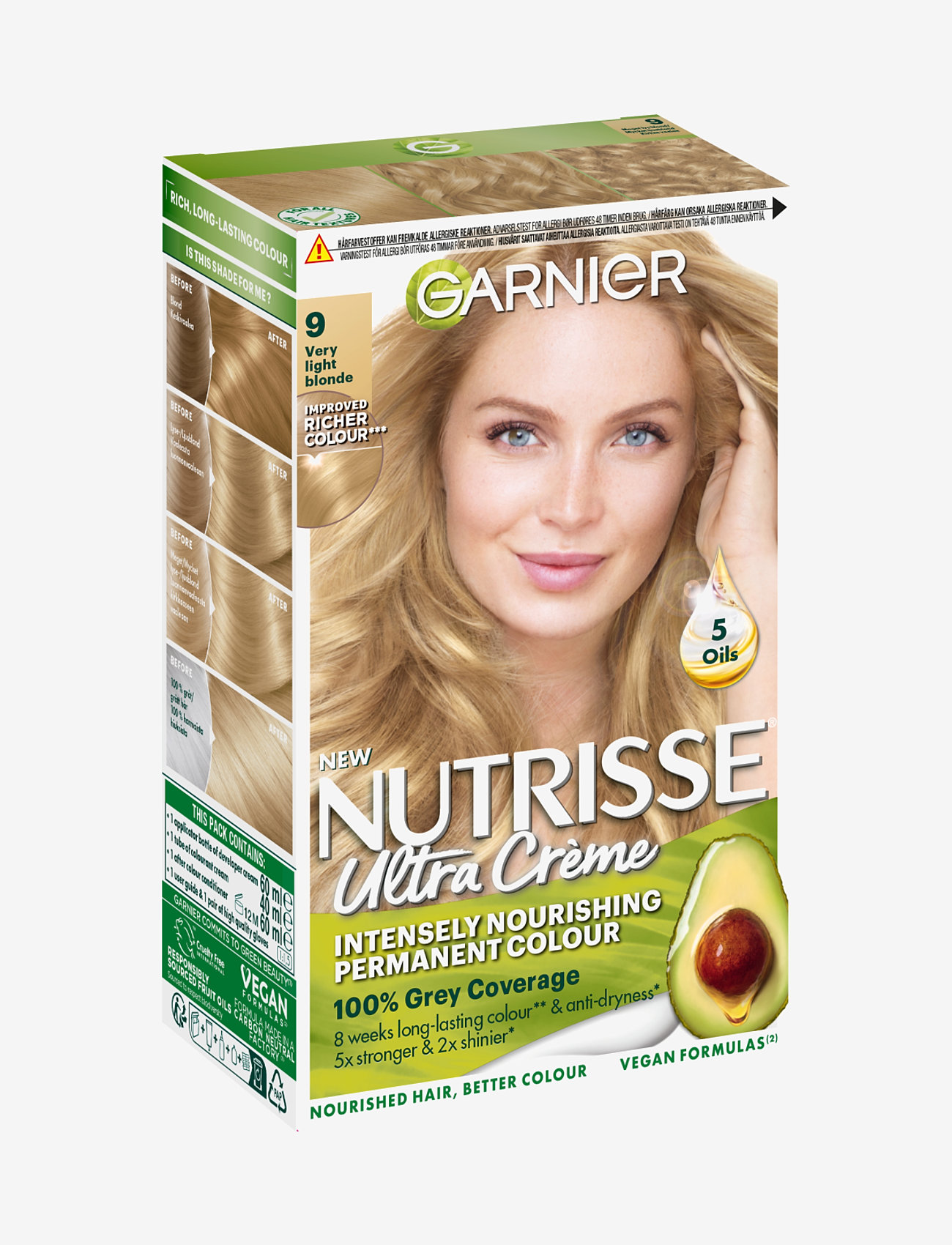 Garnier - Garnier Nutrisse Ultra Crème 9.0 Very Light Blonde - permanent hårfärg - 9.0 very light blonde - 0