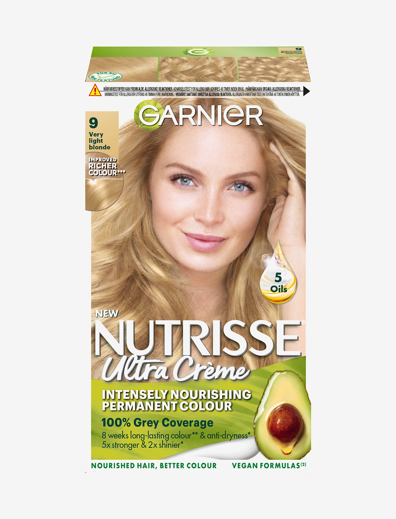 Garnier - Garnier Nutrisse Ultra Crème 9.0 Very Light Blonde - permanent hårfärg - 9.0 very light blonde - 1