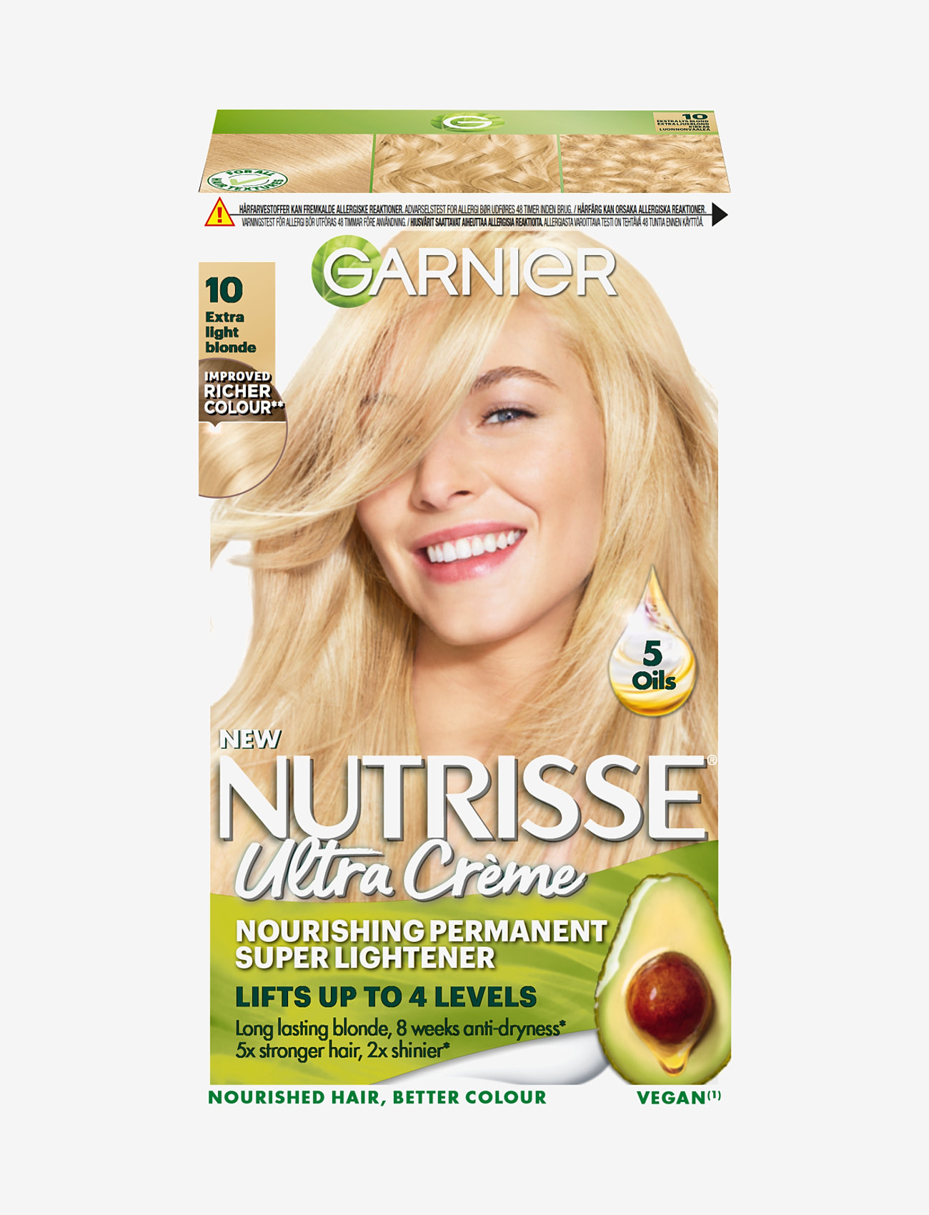 Garnier Garnier Nutrisse Ultra Crème 10.0 Extra Light Blonde - Skönhet - 10.0 EXTRA LIGHT BLONDE / clear