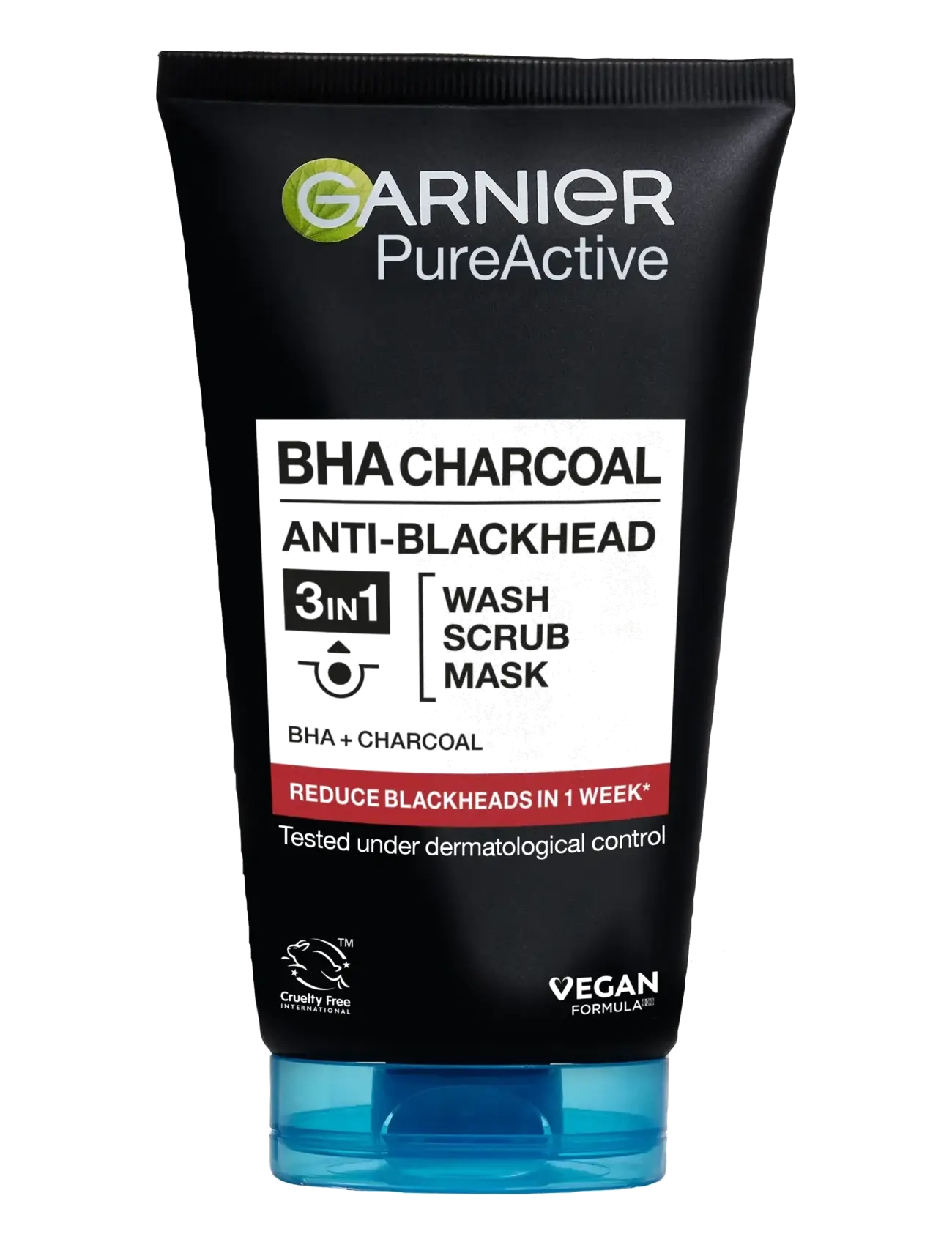 Garnier Garnier PureActive BHA Charcoal 3in1 Anti-Blackhead Cleanser for impure skin 150 ml - Skönhet - NO COLOUR / undefined