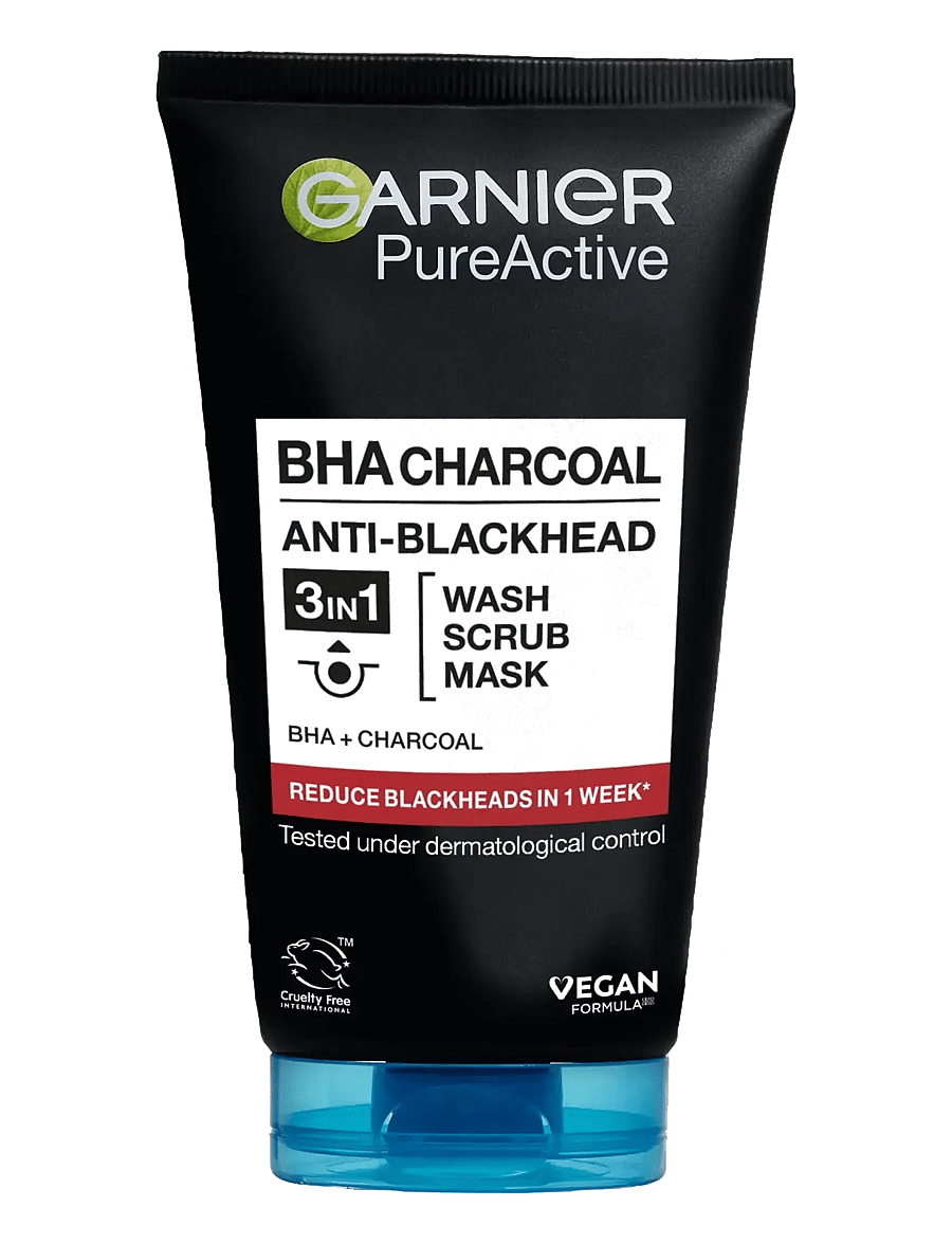 Garnier - Garnier PureActive BHA Charcoal 3in1 Anti-Blackhead Cleanser for impure skin 150 ml - näopesu - no colour - 0