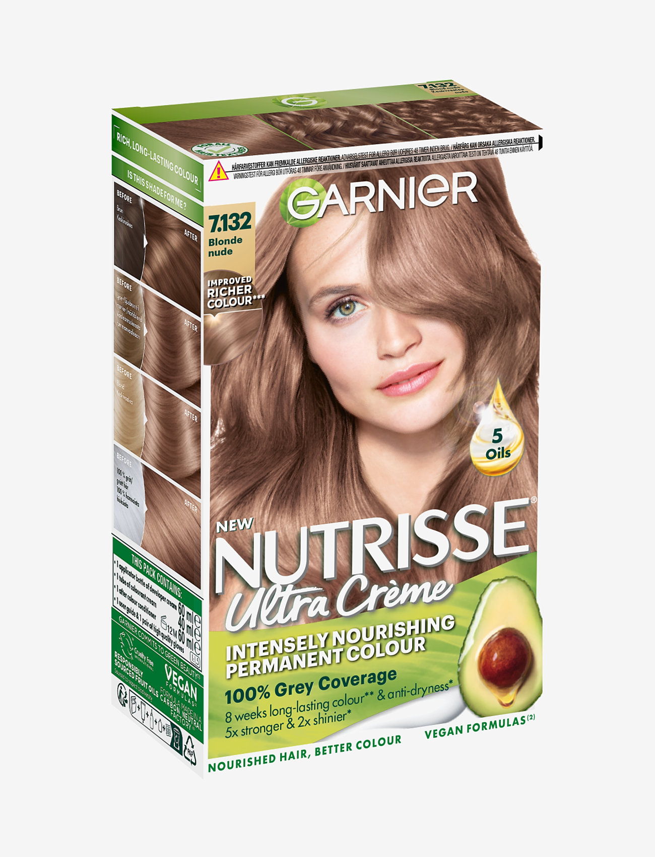 Garnier - Garnier Nutrisse Ultra Crème 7.132 Nude Dark Blonde - varanlegir hárlitir - 7.132 nude dark blonde - 1